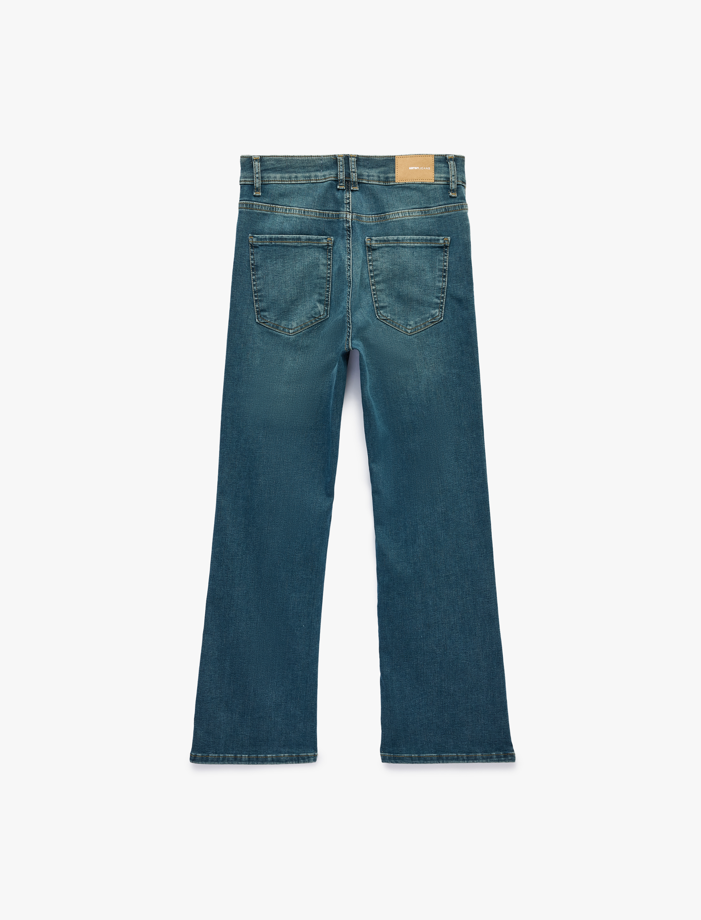   Pamuklu Dar Kalıp Normal Bel İspanyol Paça Denim Pantolon - Flare Jeans