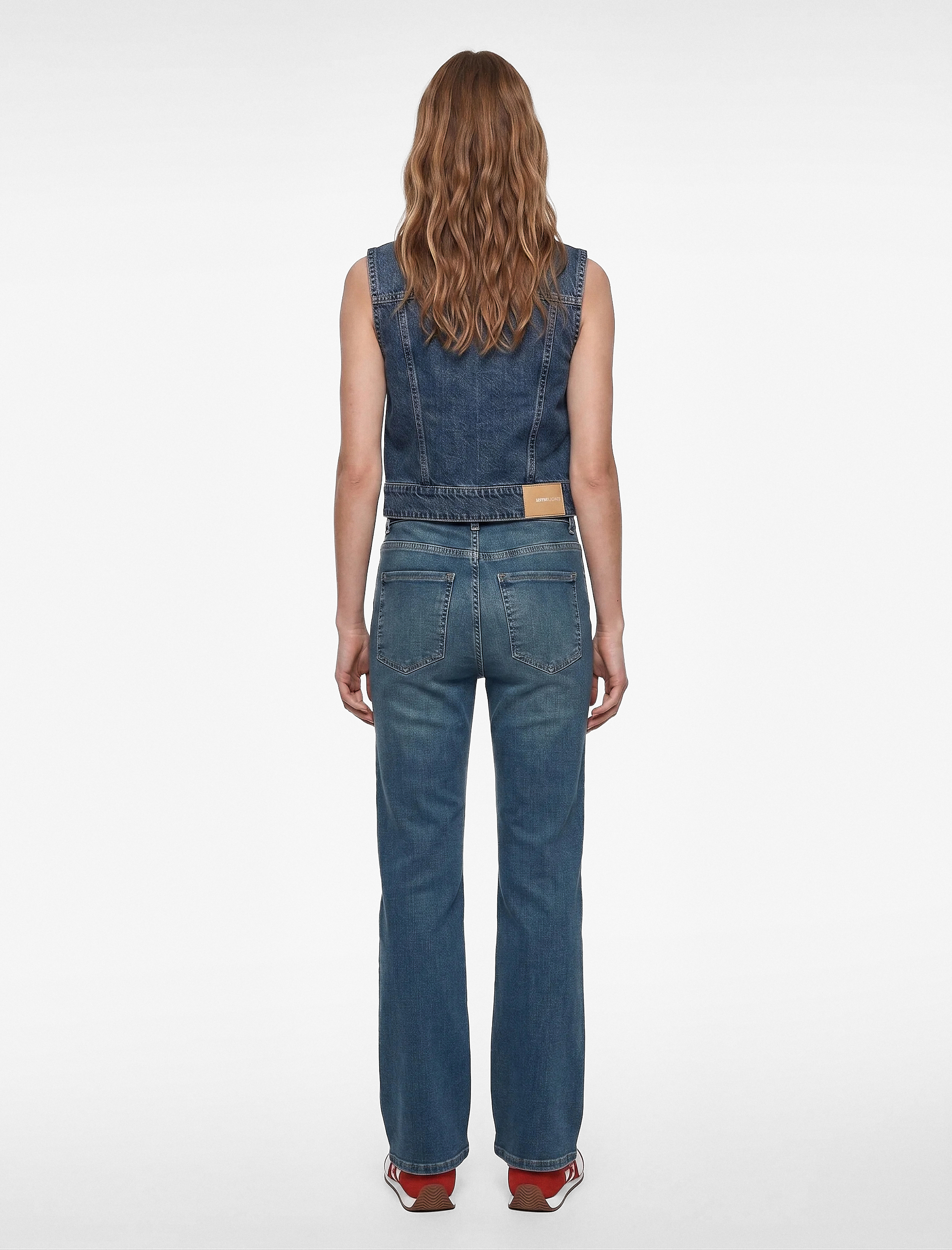   Pamuklu Dar Kalıp Normal Bel İspanyol Paça Denim Pantolon - Flare Jeans