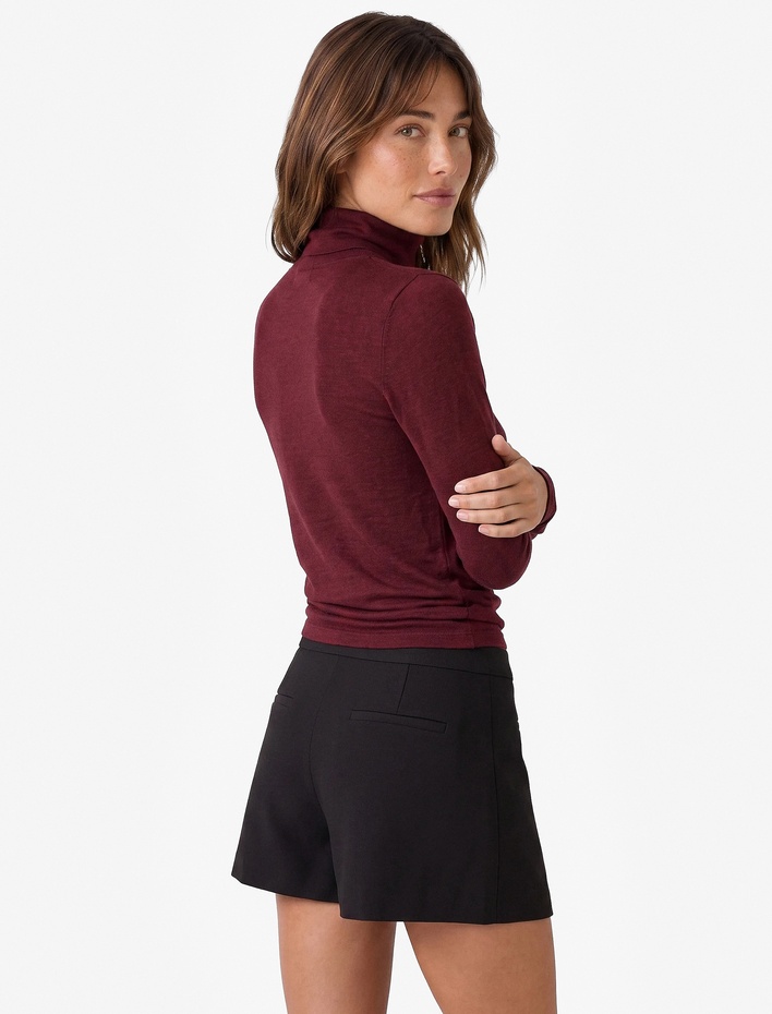  Slim Fit Dik Yaka Uzun Kollu Tişört