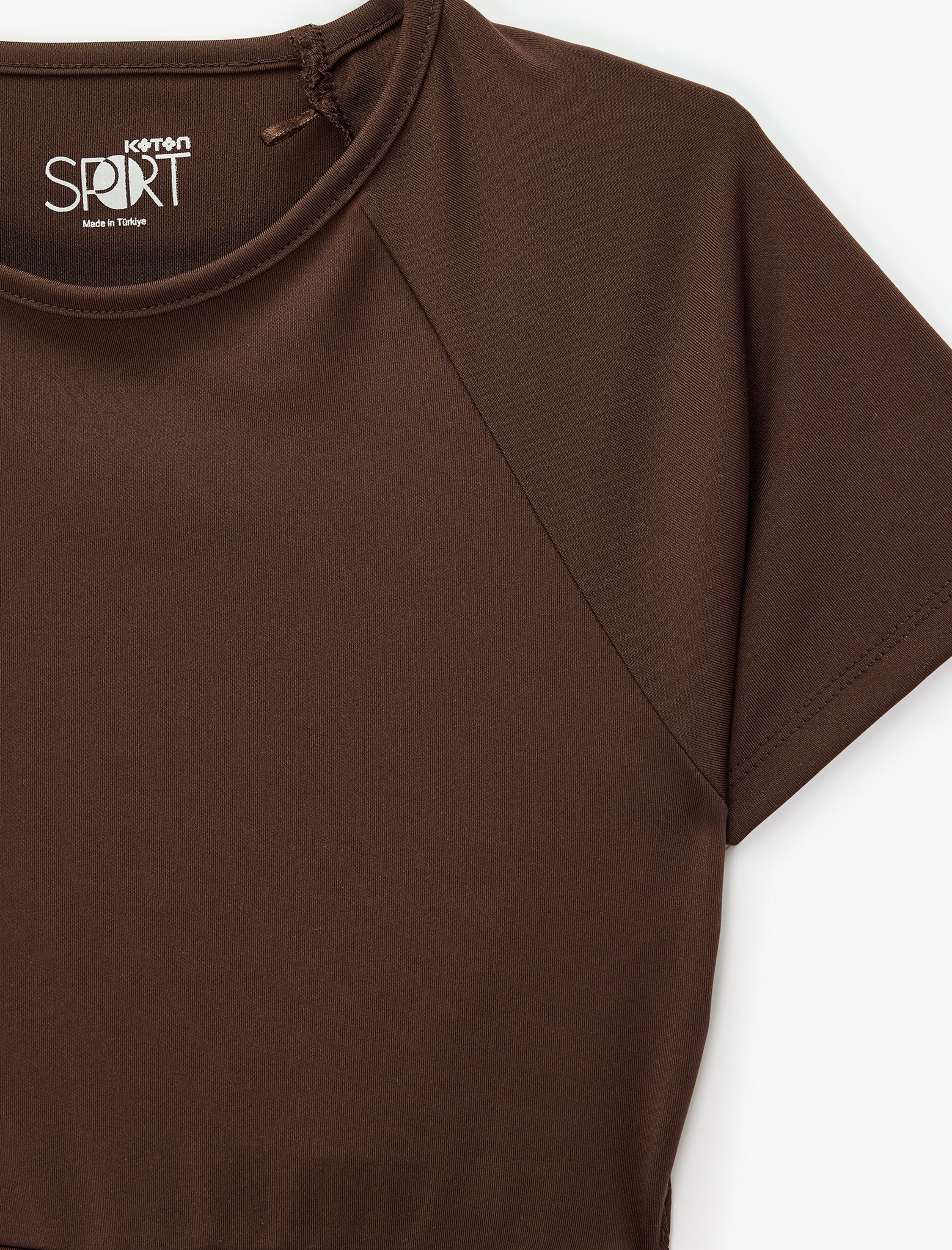   Bağlama Detaylı Slim Fit Bisiklet Yaka Kısa Kollu Crop Spor Tişört