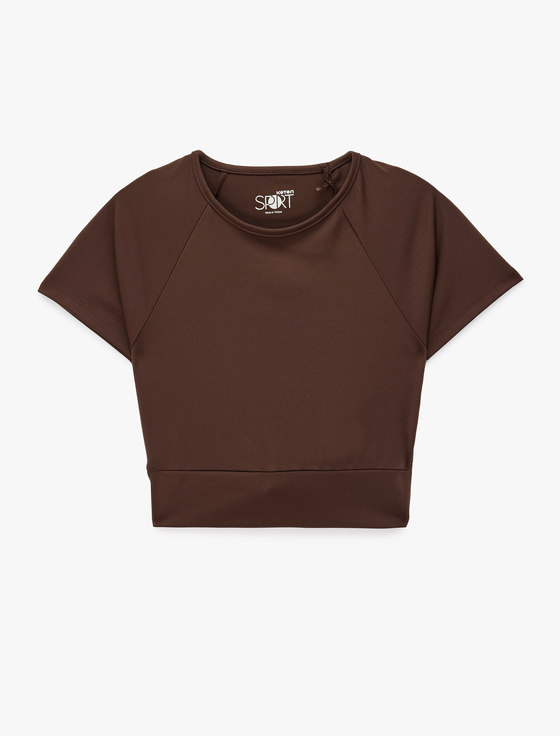   Bağlama Detaylı Slim Fit Bisiklet Yaka Kısa Kollu Crop Spor Tişört