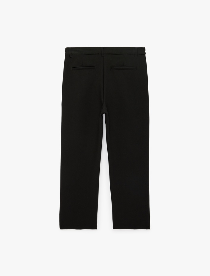  Regular Fit Cepli Viskon Karışımlı Pileli Kumaş Pantolon