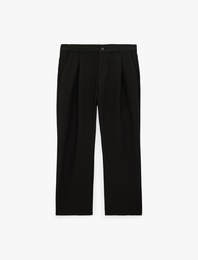 Regular Fit Cepli Viskon Karışımlı Pileli Kumaş Pantolon