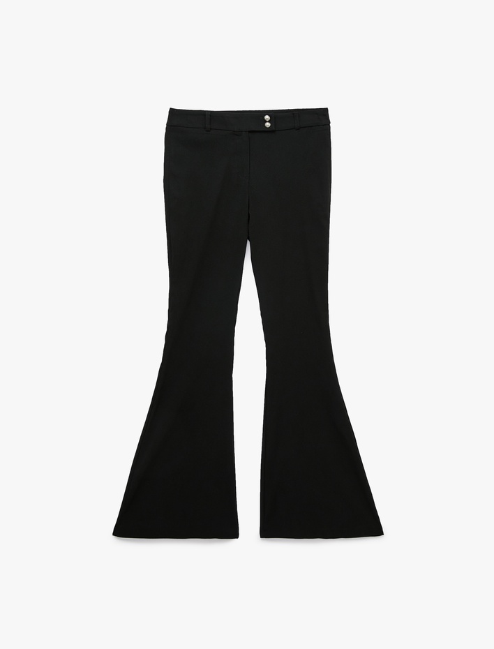  Koton X Melis Ağazat - Slim Fit Viskon Bengalin İspanyol Paça Pantolon