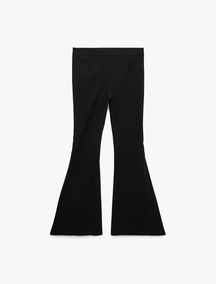  Koton X Melis Ağazat - Slim Fit Viskon Bengalin İspanyol Paça Pantolon