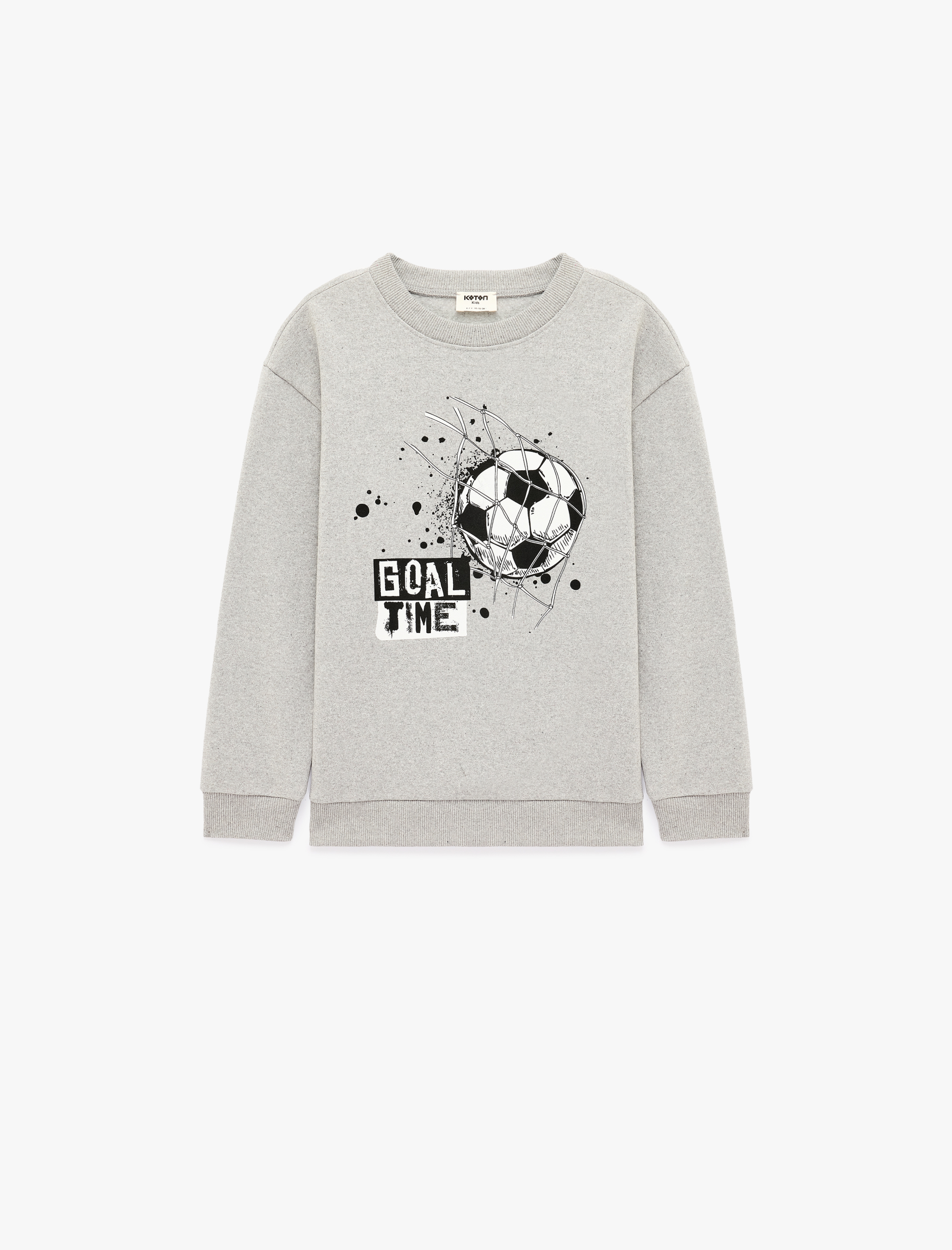  Erkek Çocuk İki İplik Şardonlu Baskılı Bisiklet Yaka Uzun Kollu Sweatshirt