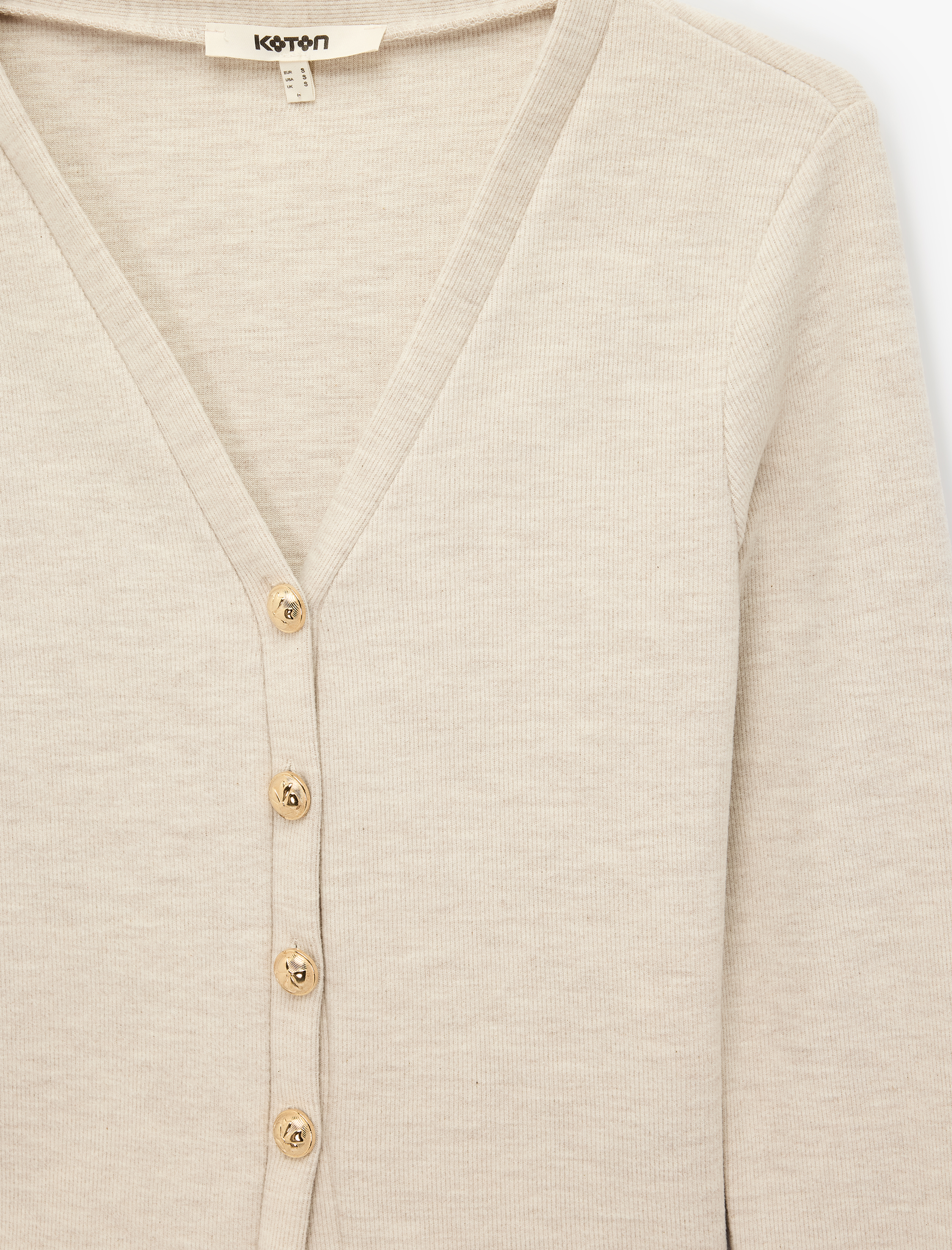   Uzun Kollu Slim Fit V Yaka Düğmeli Hırka