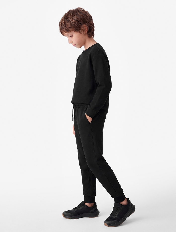 Erkek Çocuk Beli Lastikli Cepli Basic Jogger Eşofman Altı