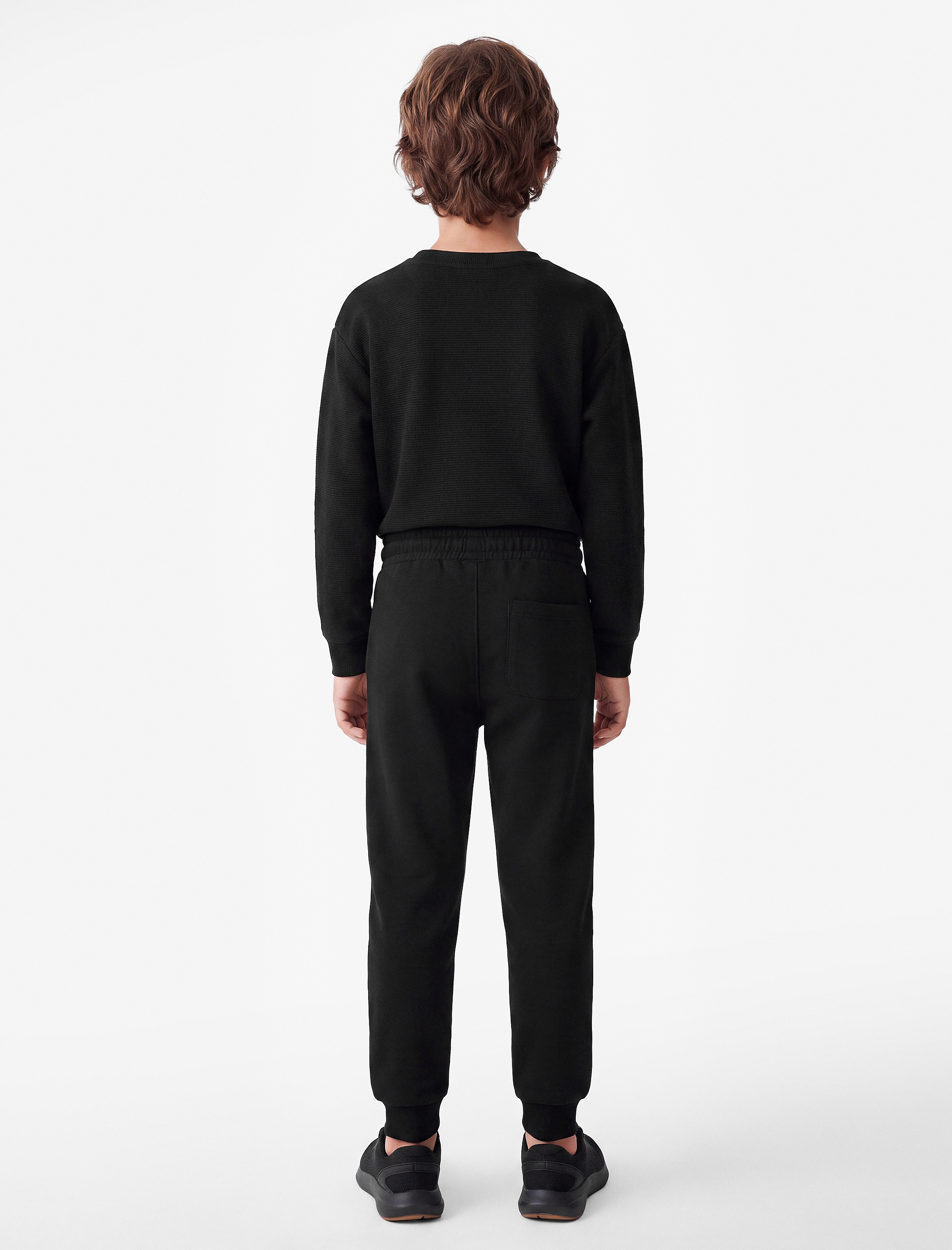  Erkek Çocuk Beli Lastikli Cepli Basic Jogger Okul Eşofman Altı