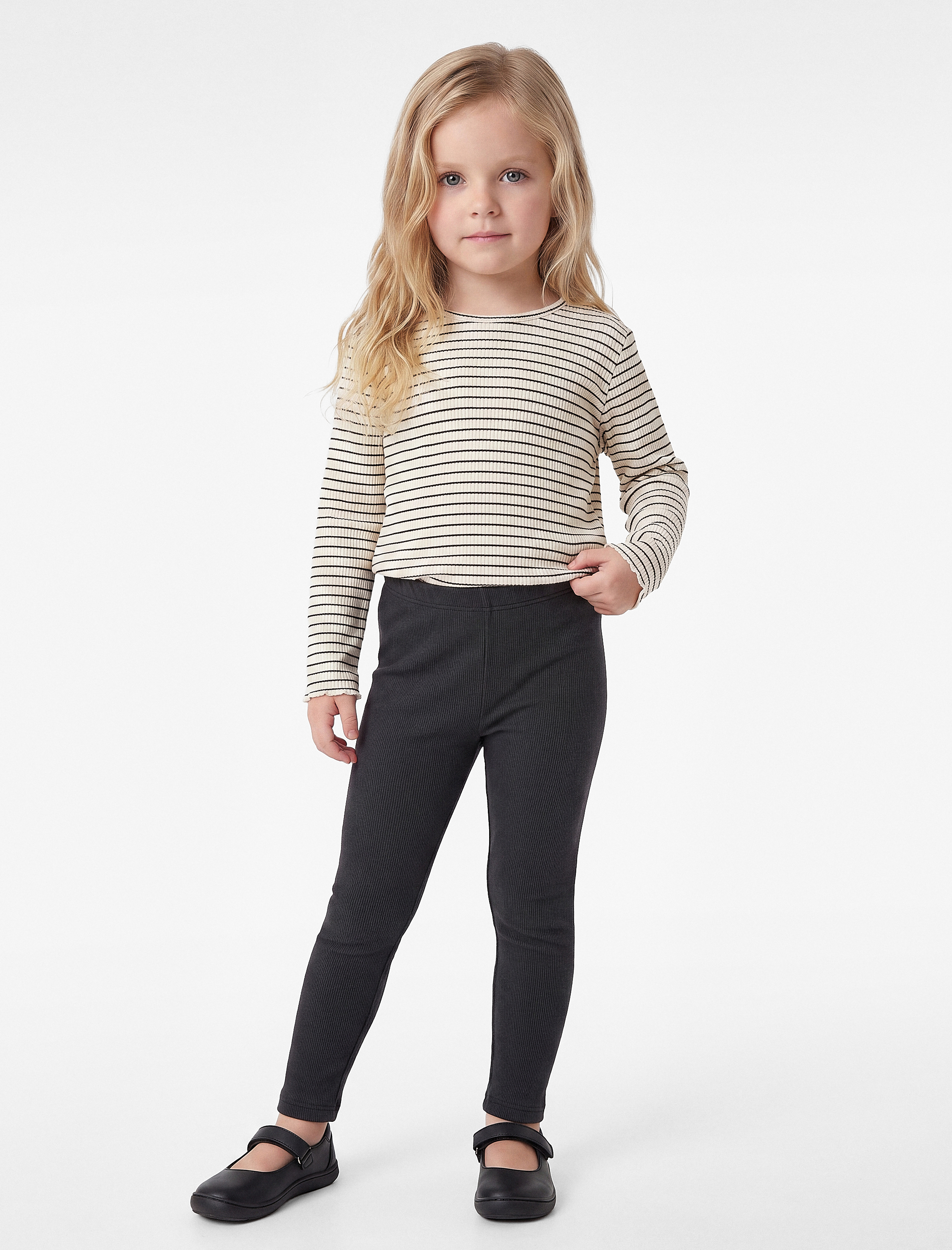  Kız Bebek Pamuklu Beli Lastikli Kaşkorse Basic Uzun Tayt