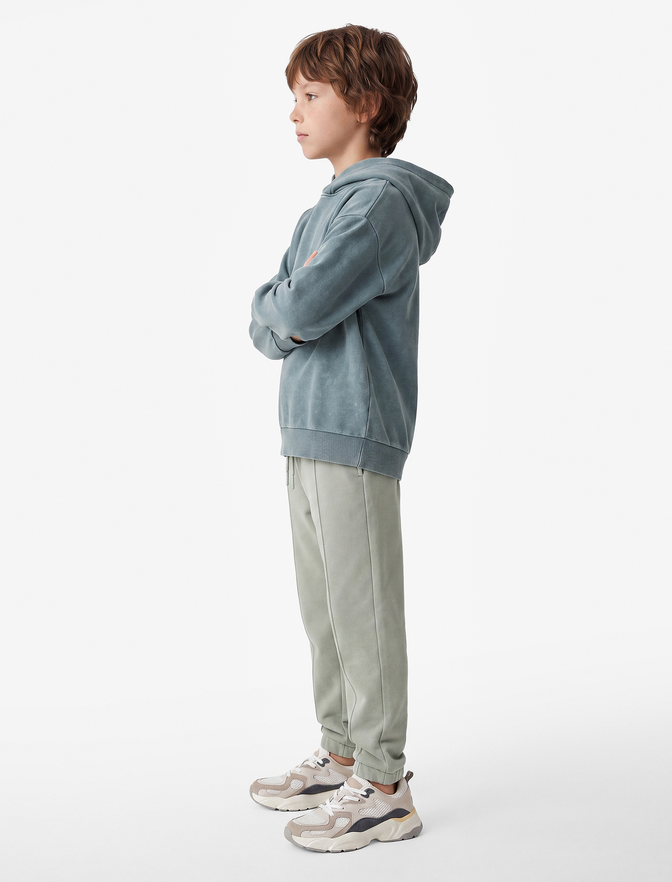  Erkek Çocuk Pamuklu Beli Lastikli Şardonlu Jogger Basic Okul Eşofman Altı
