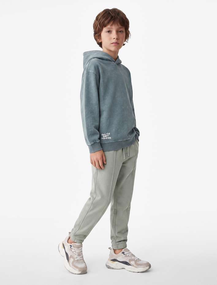 Erkek Çocuk Pamuklu Beli Lastikli Şardonlu Jogger Basic Eşofman Altı