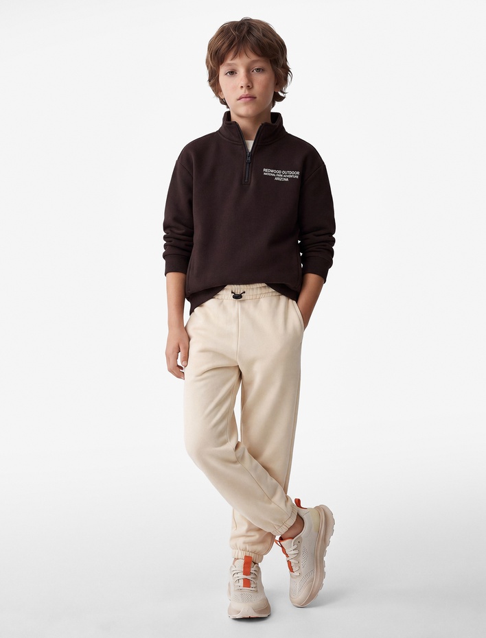 Erkek Çocuk Beli Lastikli Cepli Basic Oversize Jogger Eşofman Altı