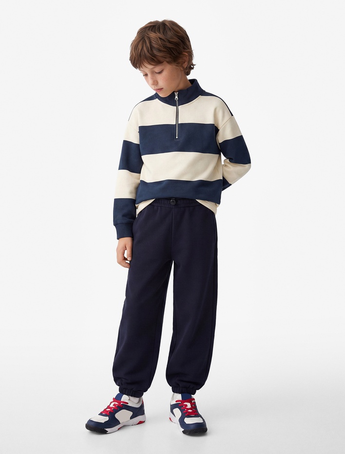Erkek Çocuk Beli Lastikli Cepli Basic Oversize Jogger Eşofman Altı