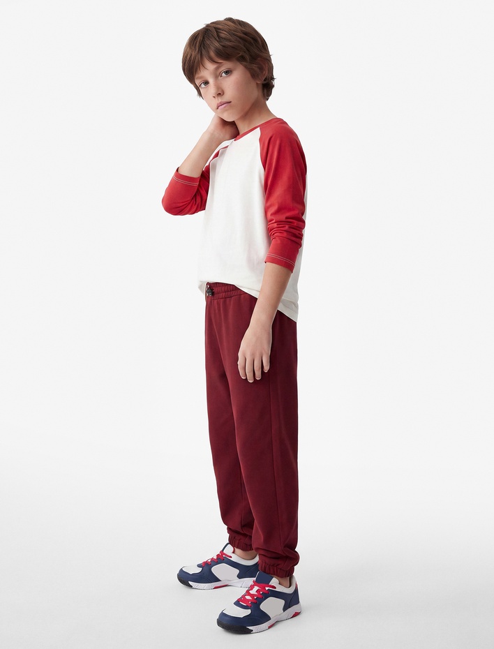Erkek Çocuk Beli Lastikli Cepli Basic Oversize Jogger Eşofman Altı