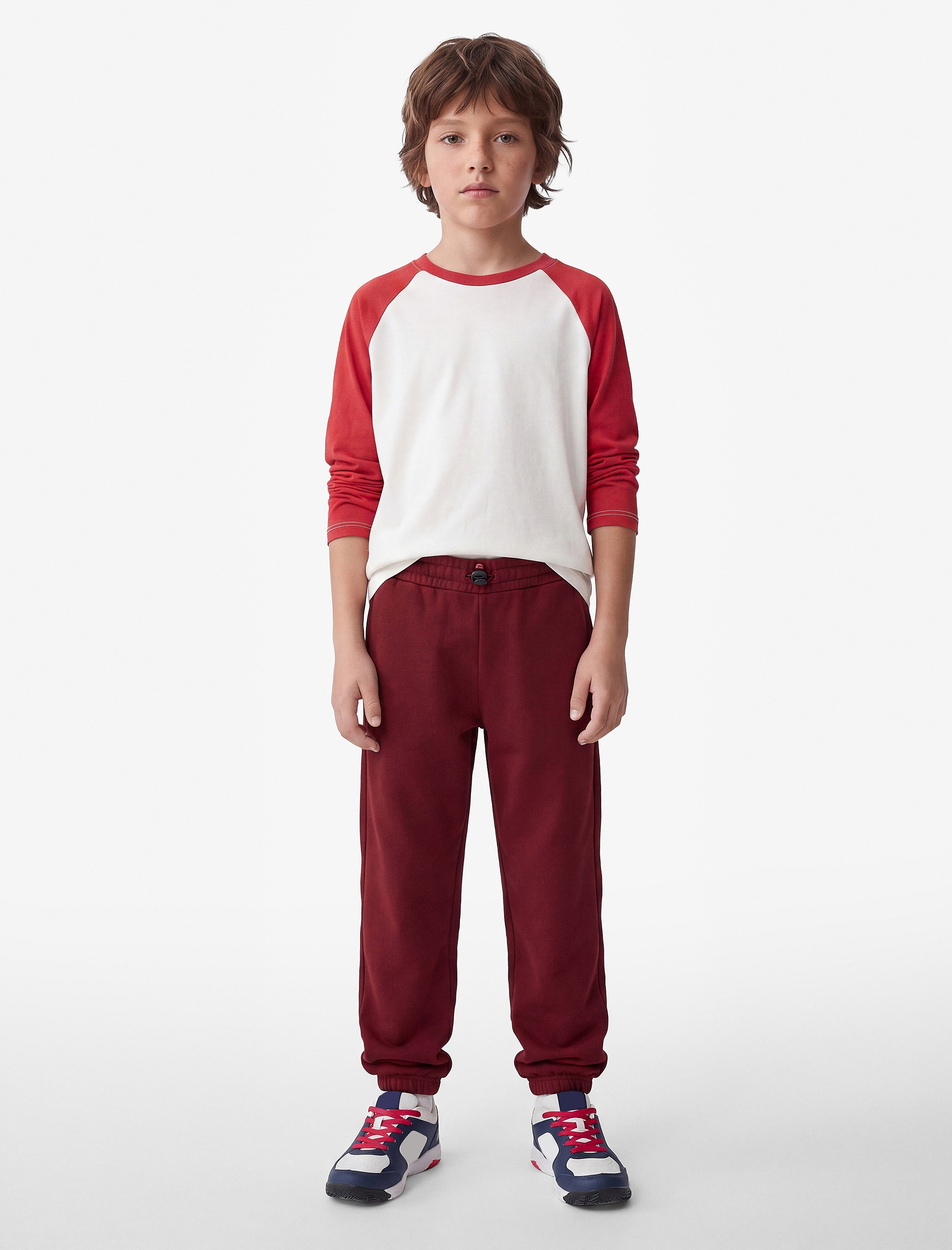  Erkek Çocuk Beli Lastikli Cepli Basic Oversize Jogger Okul Eşofman Altı