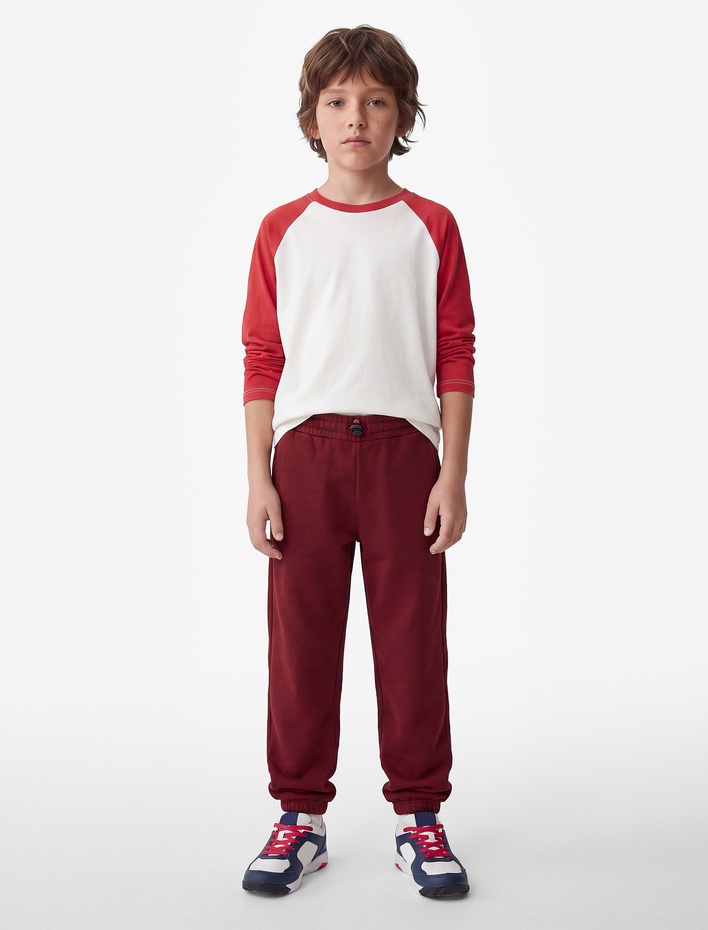 Erkek Çocuk Beli Lastikli Cepli Basic Oversize Jogger Eşofman Altı