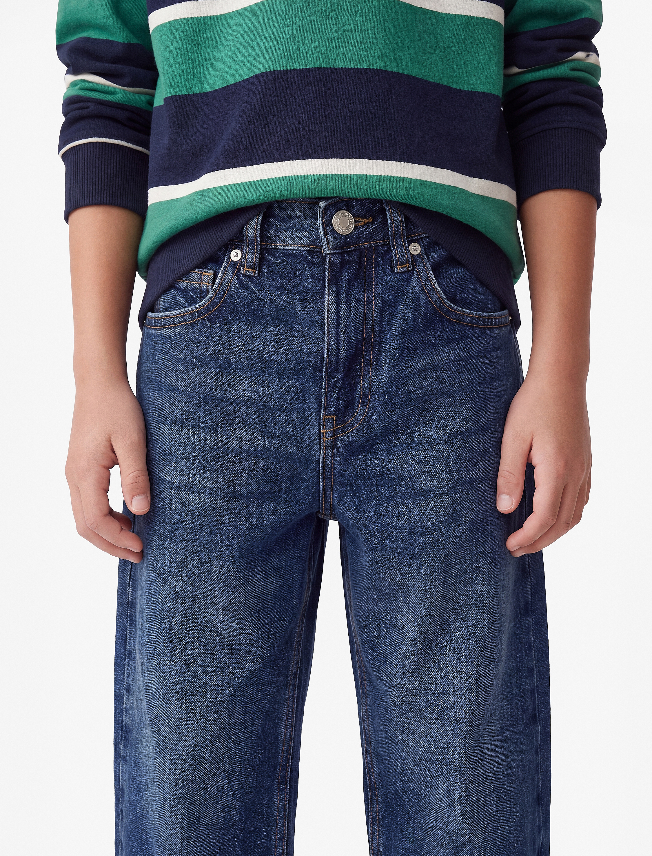  Erkek Çocuk Pamuklu Cepli Rahat Kesim Balon Form Denim Okul Pantolonu