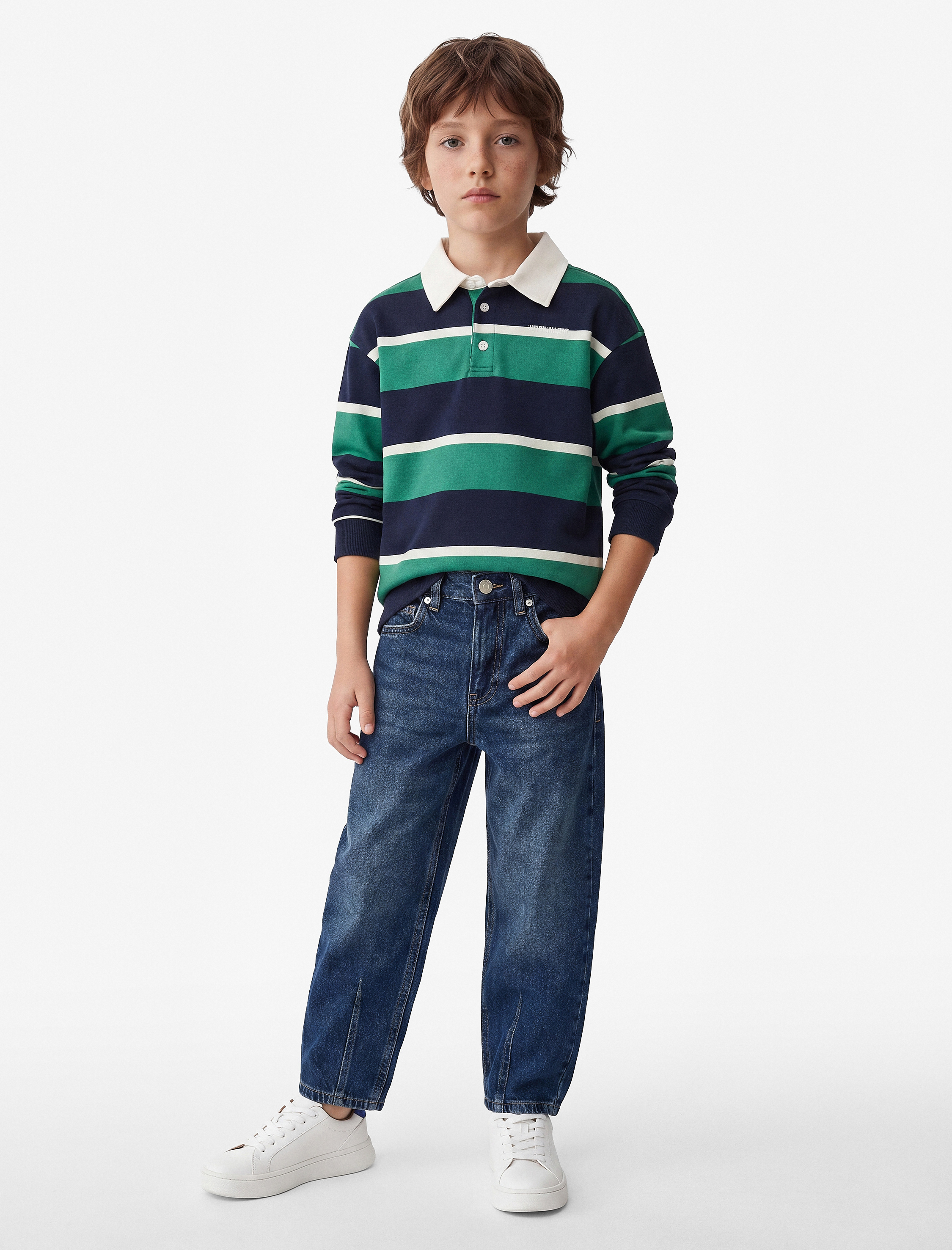  Erkek Çocuk Pamuklu Cepli Rahat Kesim Balon Form Denim Okul Pantolonu