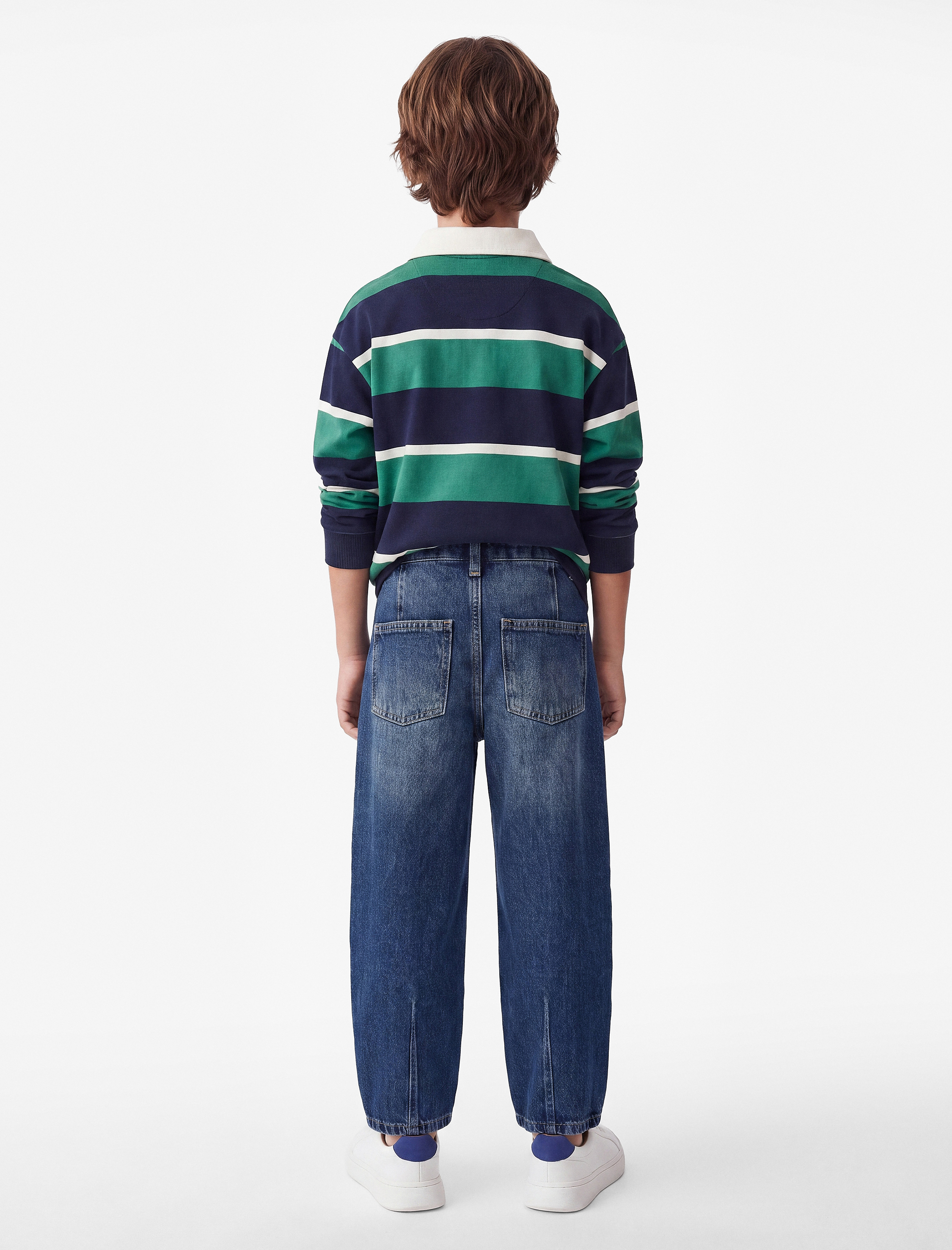  Erkek Çocuk Pamuklu Cepli Rahat Kesim Balon Form Denim Okul Pantolonu
