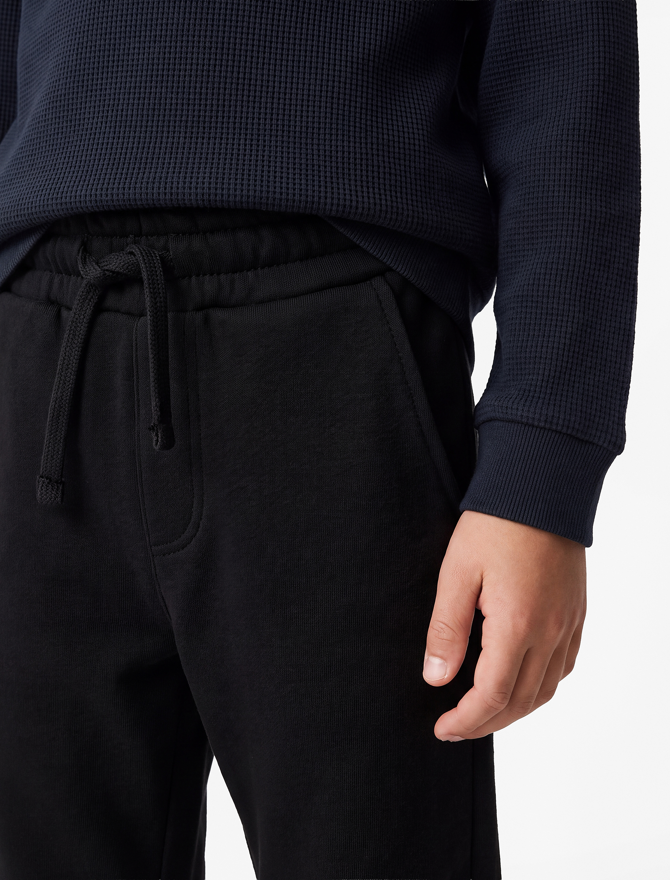  Erkek Çocuk Cep Detaylı Beli Lastikli Pamuklu Şardonlu Jogger Okul Eşofman Altı