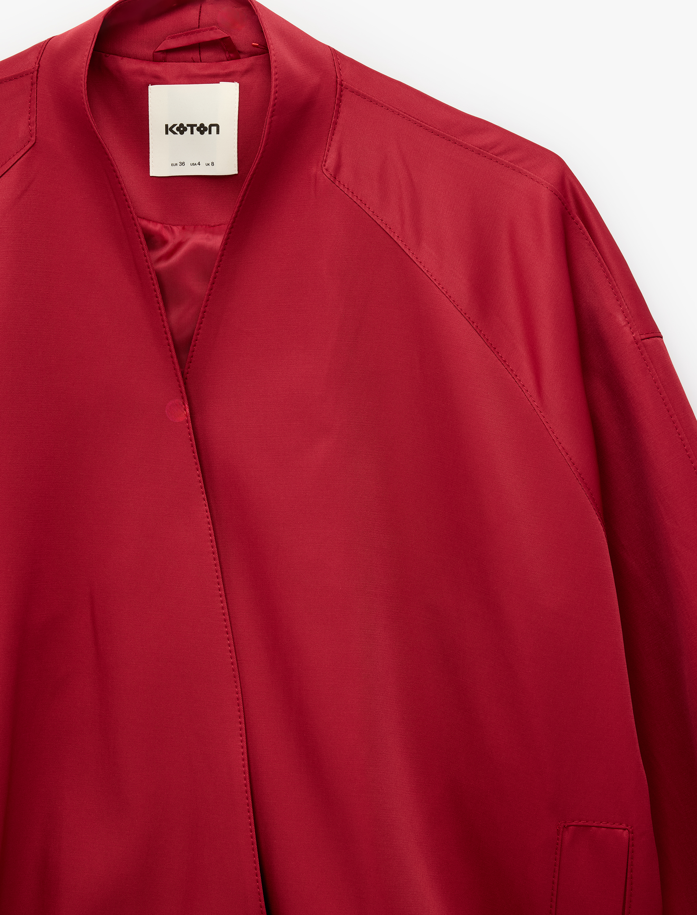   Cepli Uzun Kollu Hafif Dik Yaka Şal Yaka Oversize Gabardin Bomber Ceket