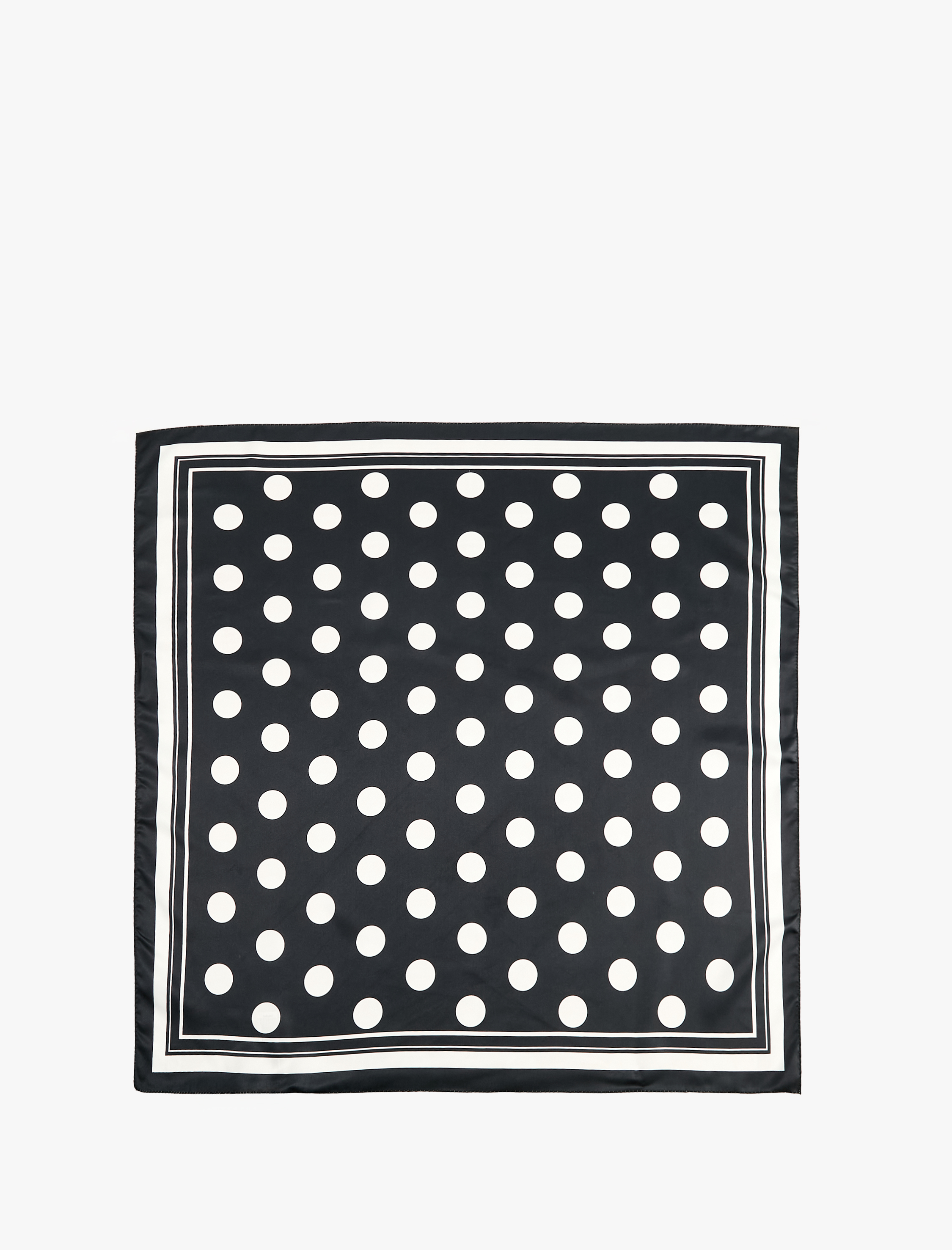  Kadın Puantiye Desenli Kare Saten Fular Bandana