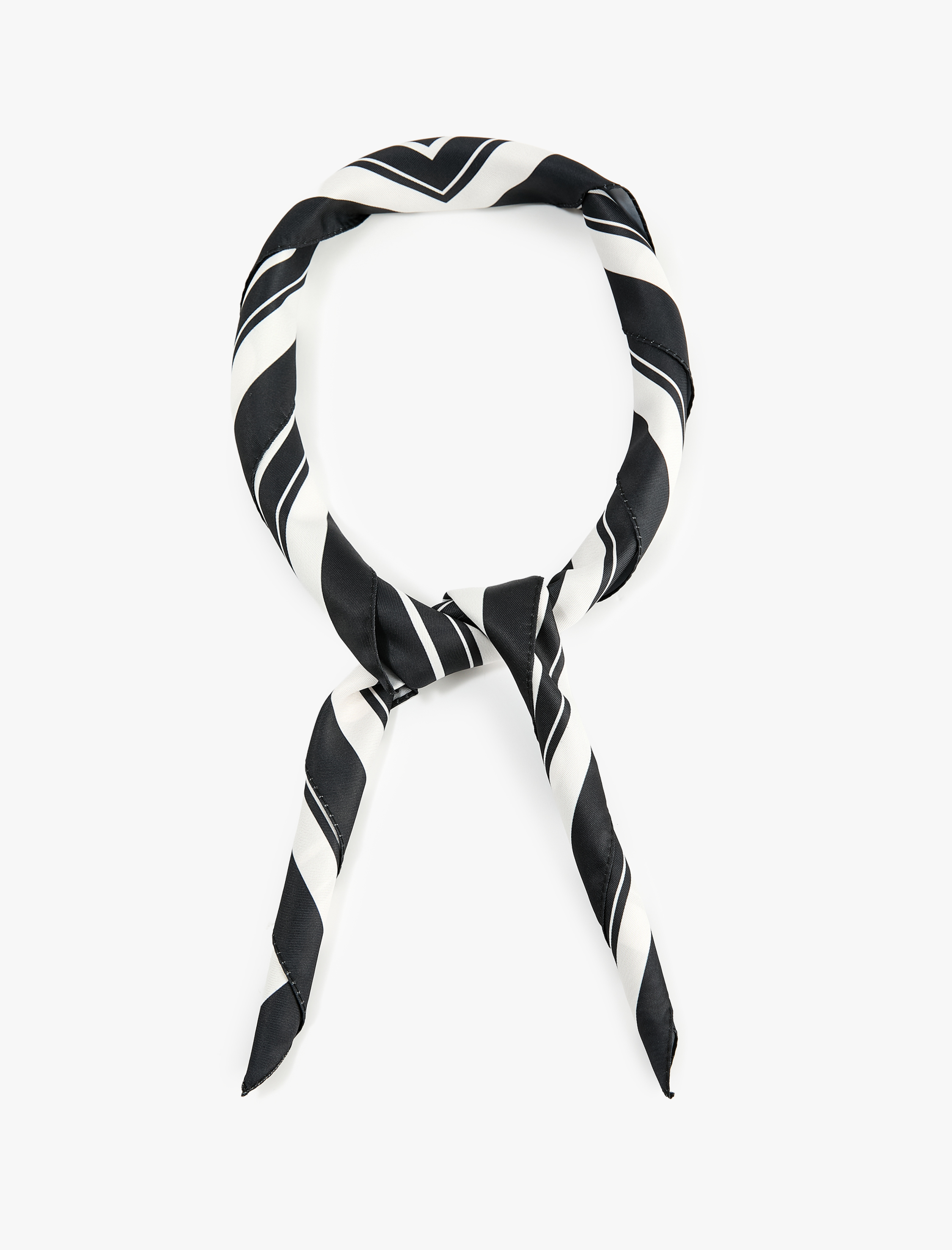  Kadın Puantiye Desenli Kare Saten Fular Bandana
