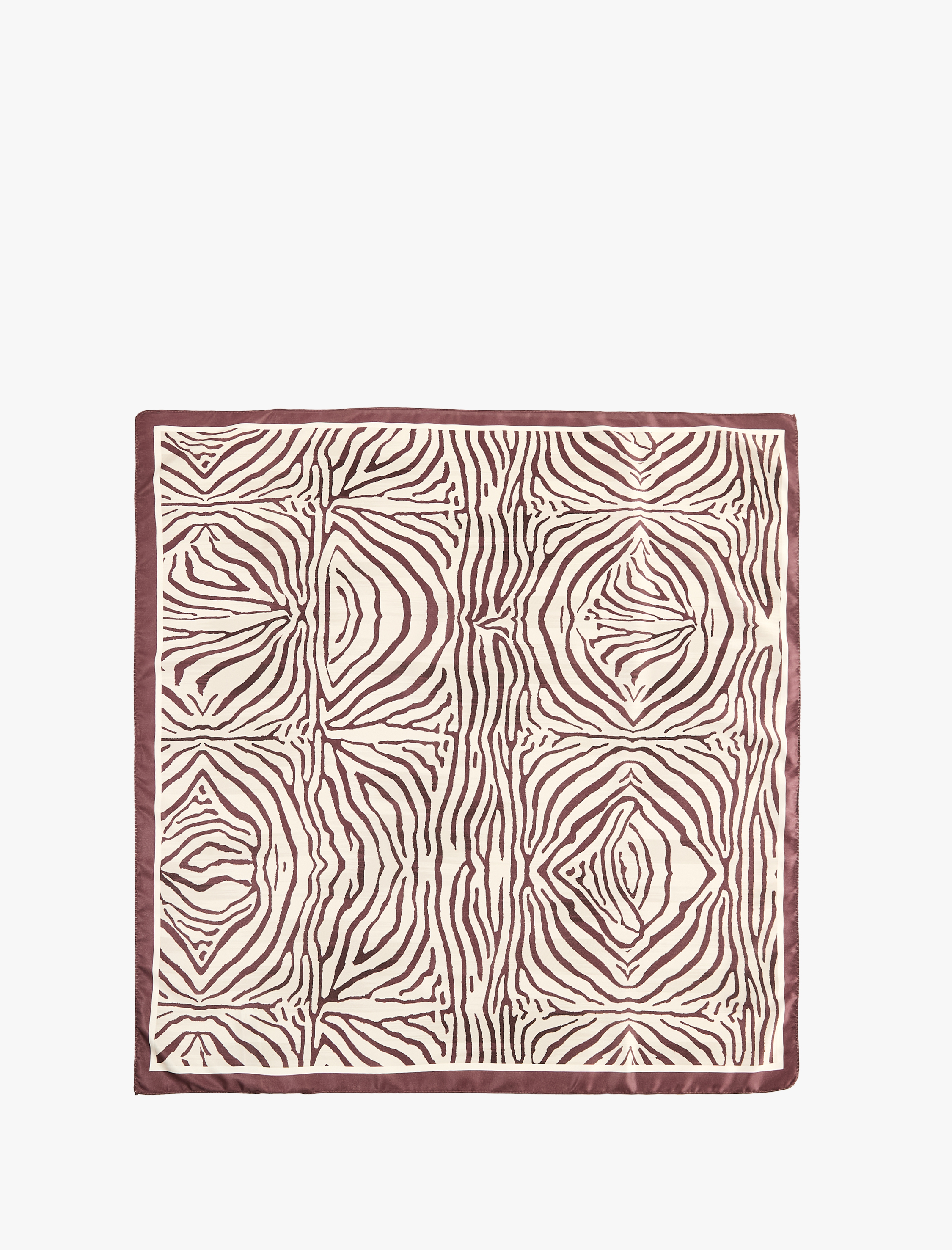  Kadın Zebra Desenli Kare Saten Fular Bandana