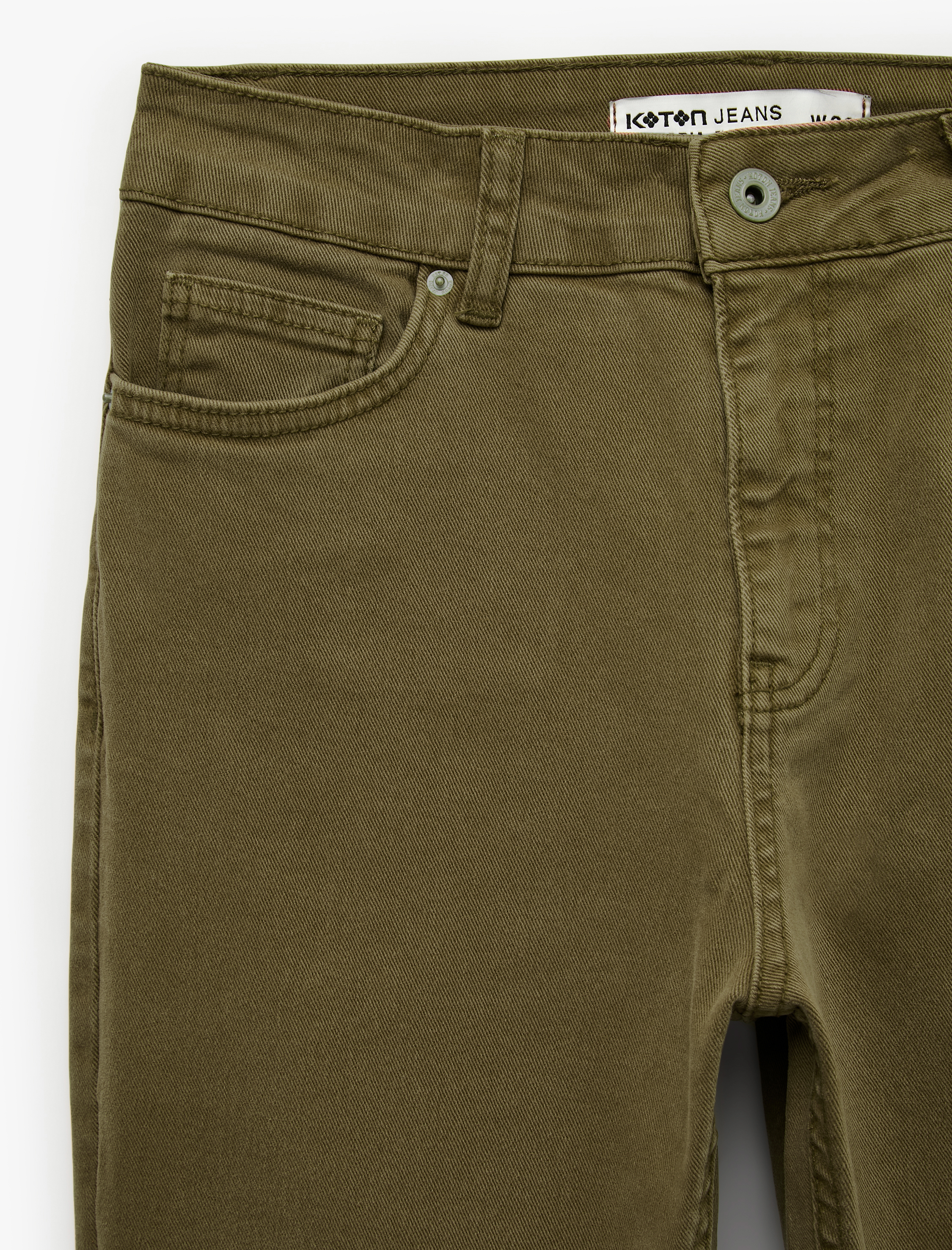   Pamuklu Dar Kalıp Düğmeli Cepli İspanyol Paça Crop Jean Pantolon -  Kick Flare Jeans