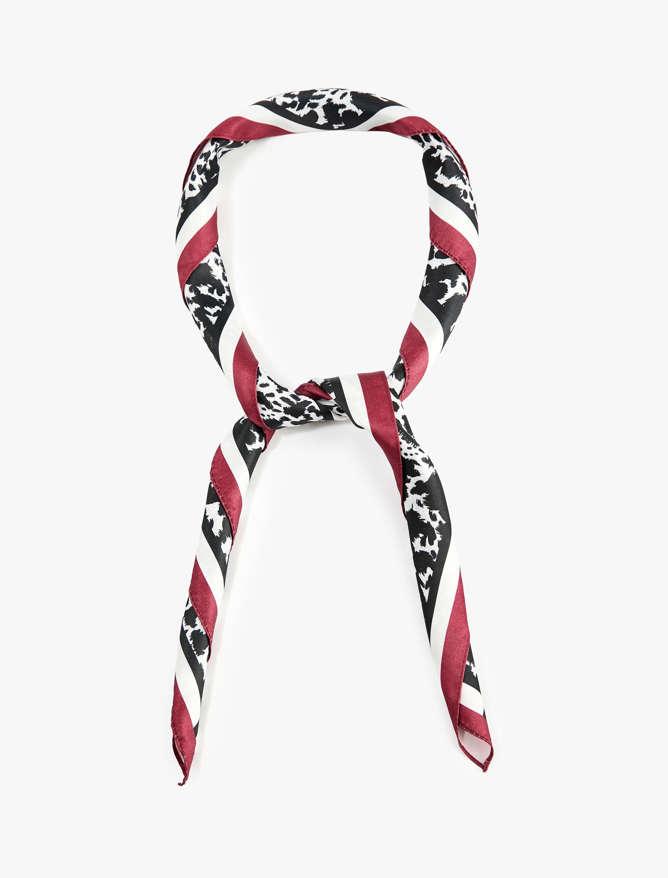  Kadın Hayvan Desenli Kare Saten Fular Bandana