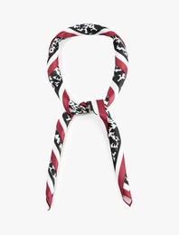 Hayvan Desenli Kare Saten Fular Bandana