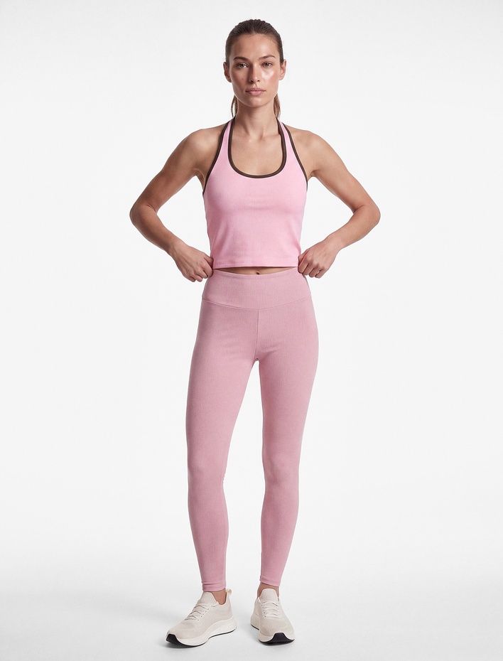  Slim Fit Halter Yaka Kolsuz Biyeli Spor Atlet