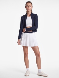 Slim Fit Biyeli Dik Yaka Fermuarlı Uzun Kollu Spor Tişört