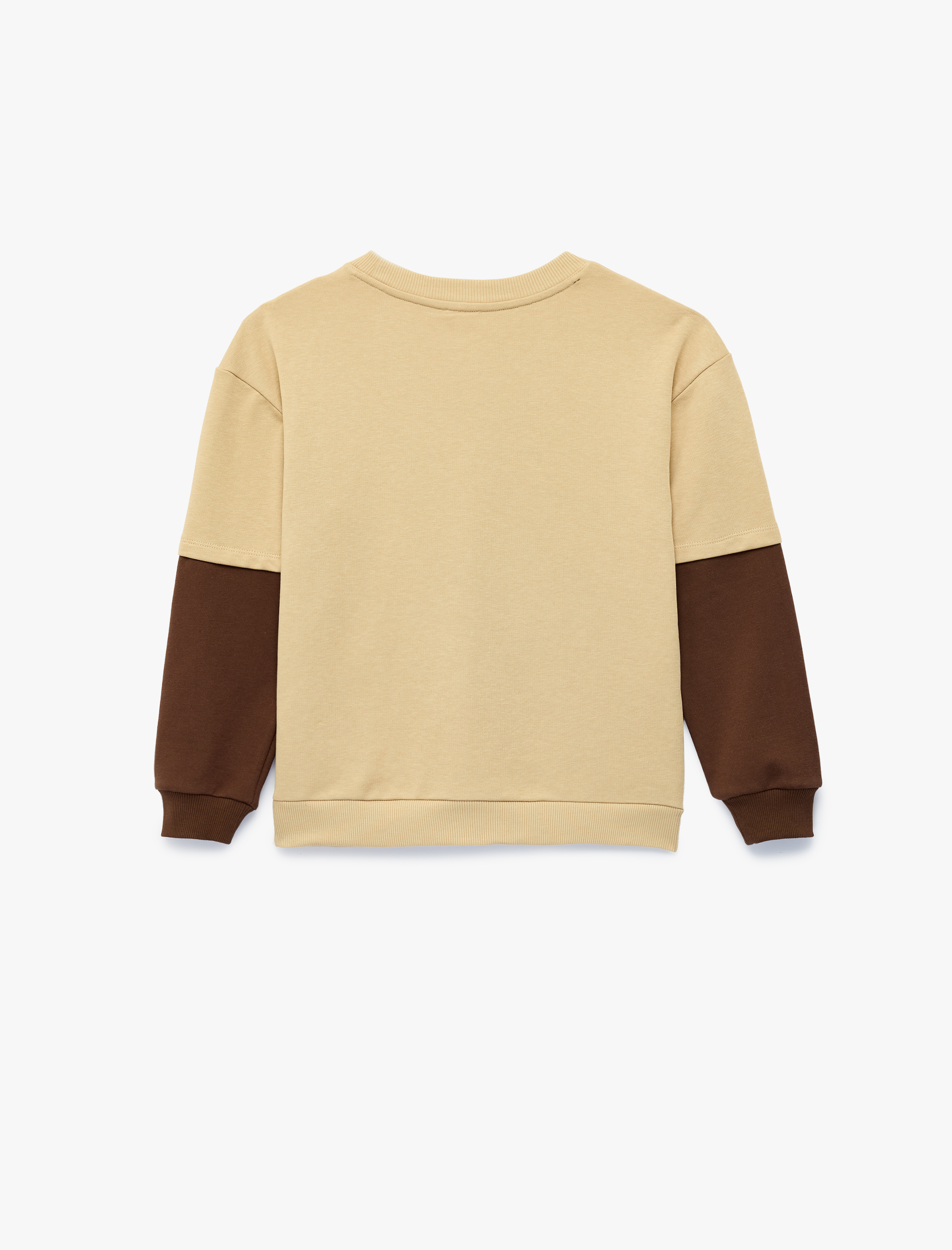  Erkek Çocuk Renk Kontrastlı Bisiklet Yaka Uzun Kollu Baskılı Sweatshirt