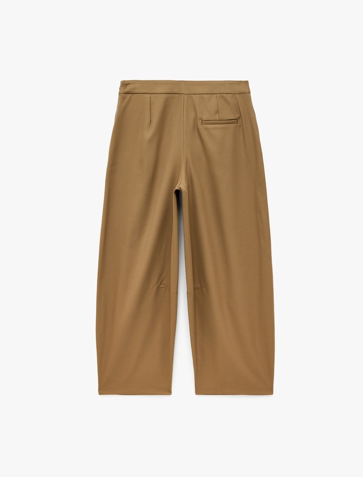  Regular Fit Pile Detaylı Cepli Barrel Kesim Pantolon