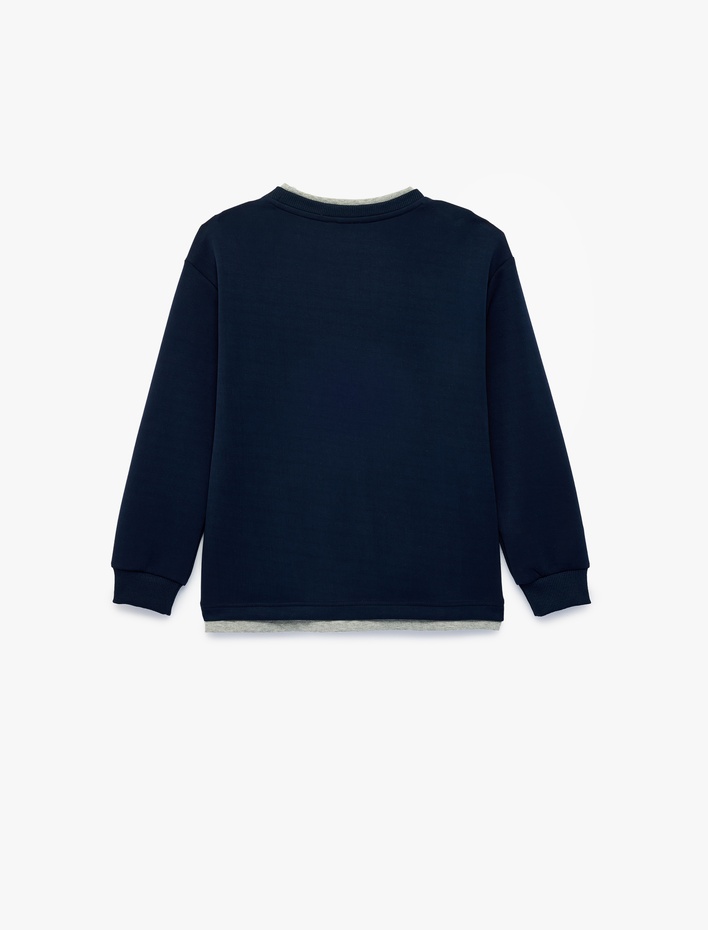 Erkek Çocuk Viskon Karışımlı Bisiklet Yaka Uzun Kollu Sweatshirt