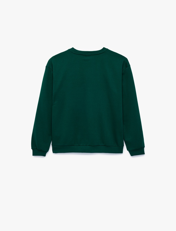 Erkek Çocuk Üç İplik Uzun Kollu Bisiklet Yaka Baskılı Sweatshirt