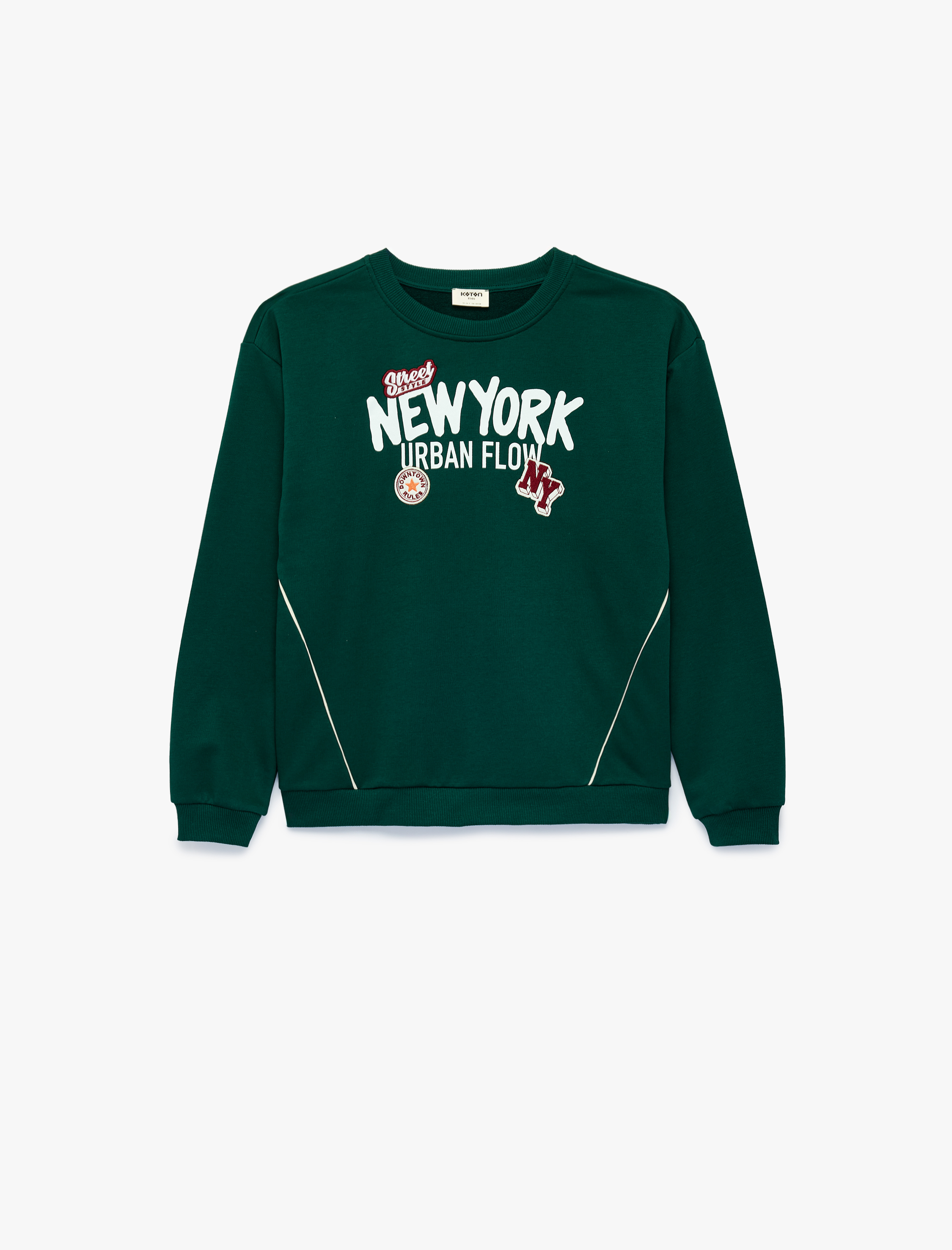  Erkek Çocuk Üç İplik Uzun Kollu Bisiklet Yaka Baskılı Sweatshirt