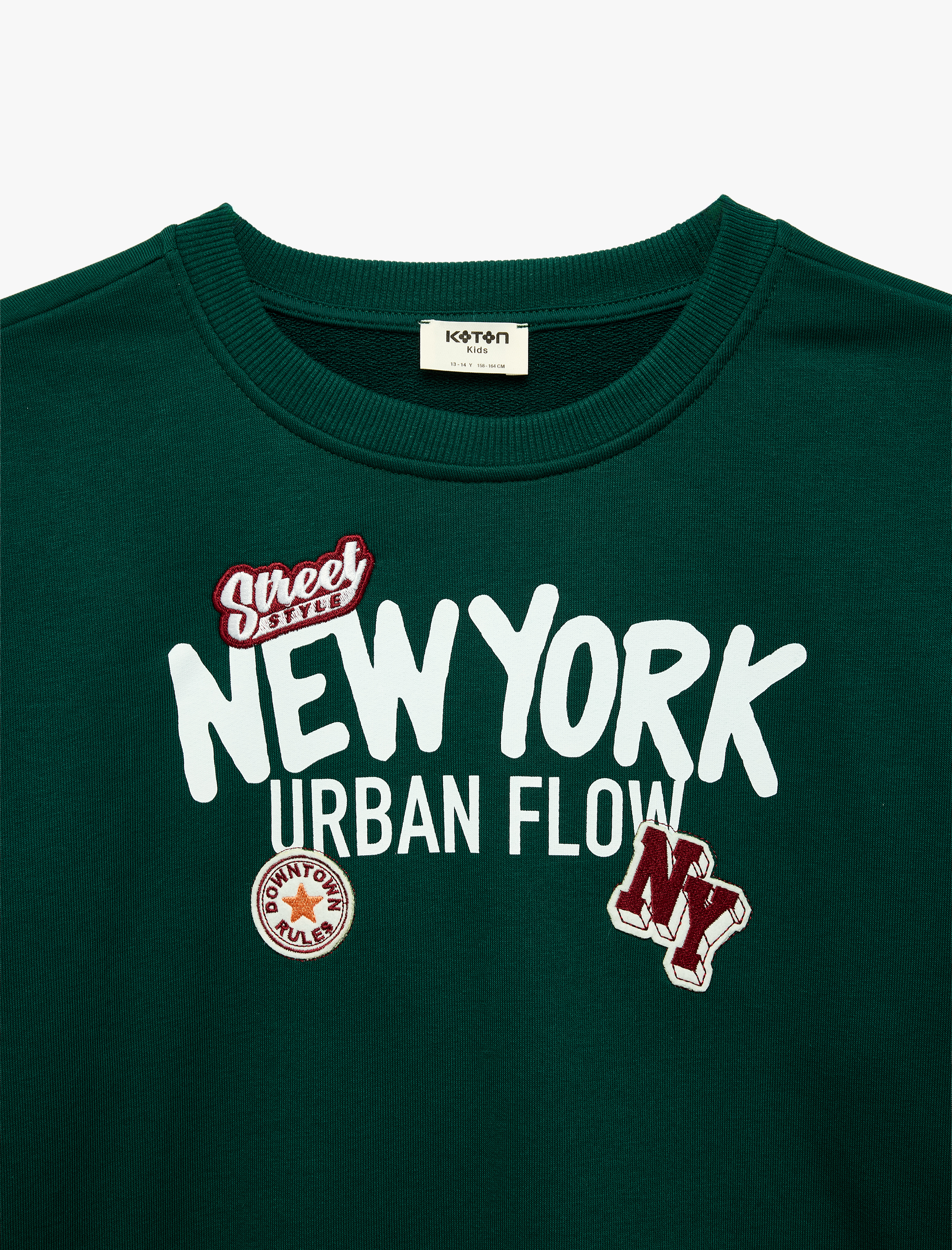  Erkek Çocuk Üç İplik Uzun Kollu Bisiklet Yaka Baskılı Sweatshirt