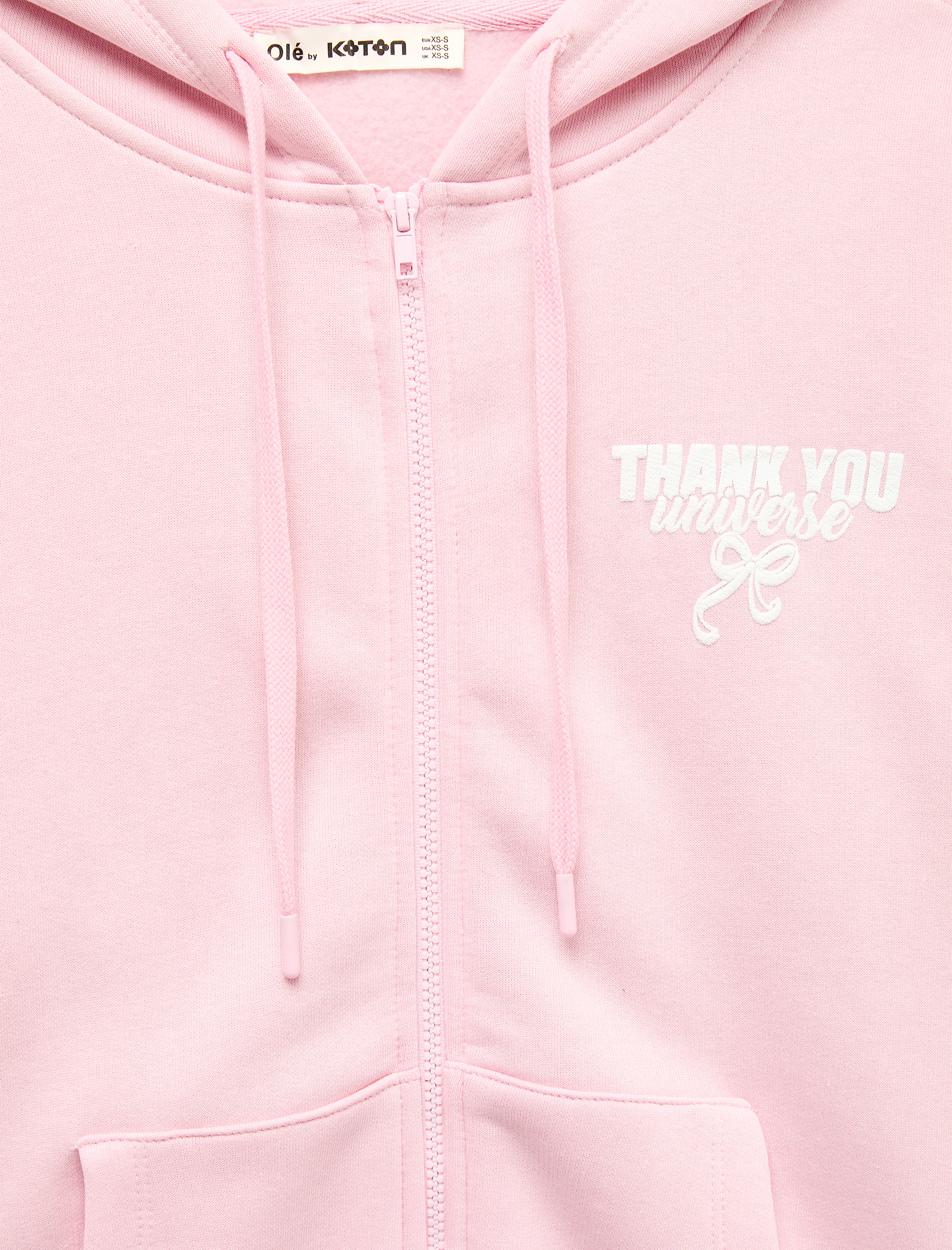   Rahat Kalıp Şardonlu Arkası Fiyonk Baskılı Cepli Fermuarlı Kapüşonlu Sweatshirt