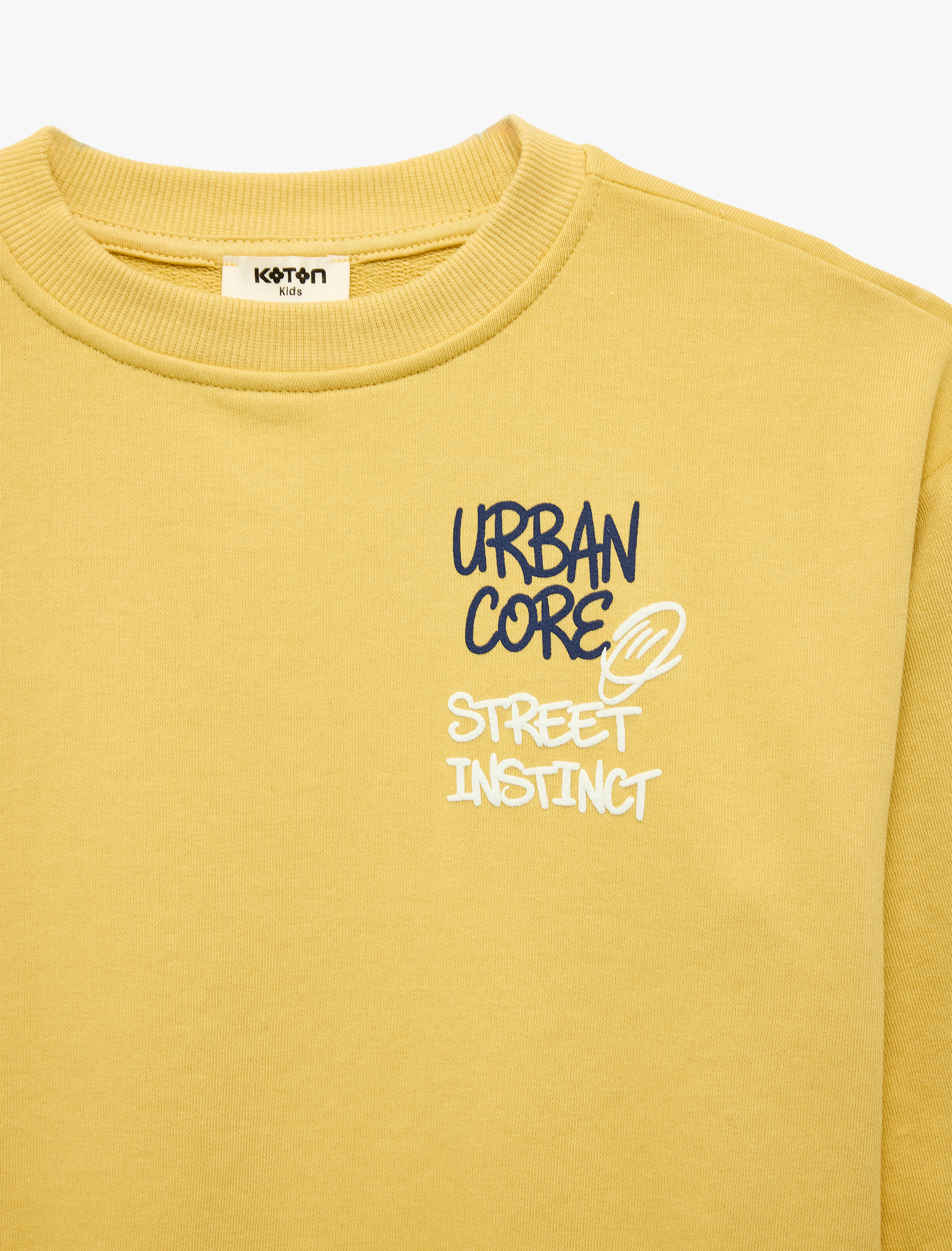  Erkek Çocuk Üç İplik Bisiklet Yaka Uzun Kollu Arkası Baskılı Sweatshirt