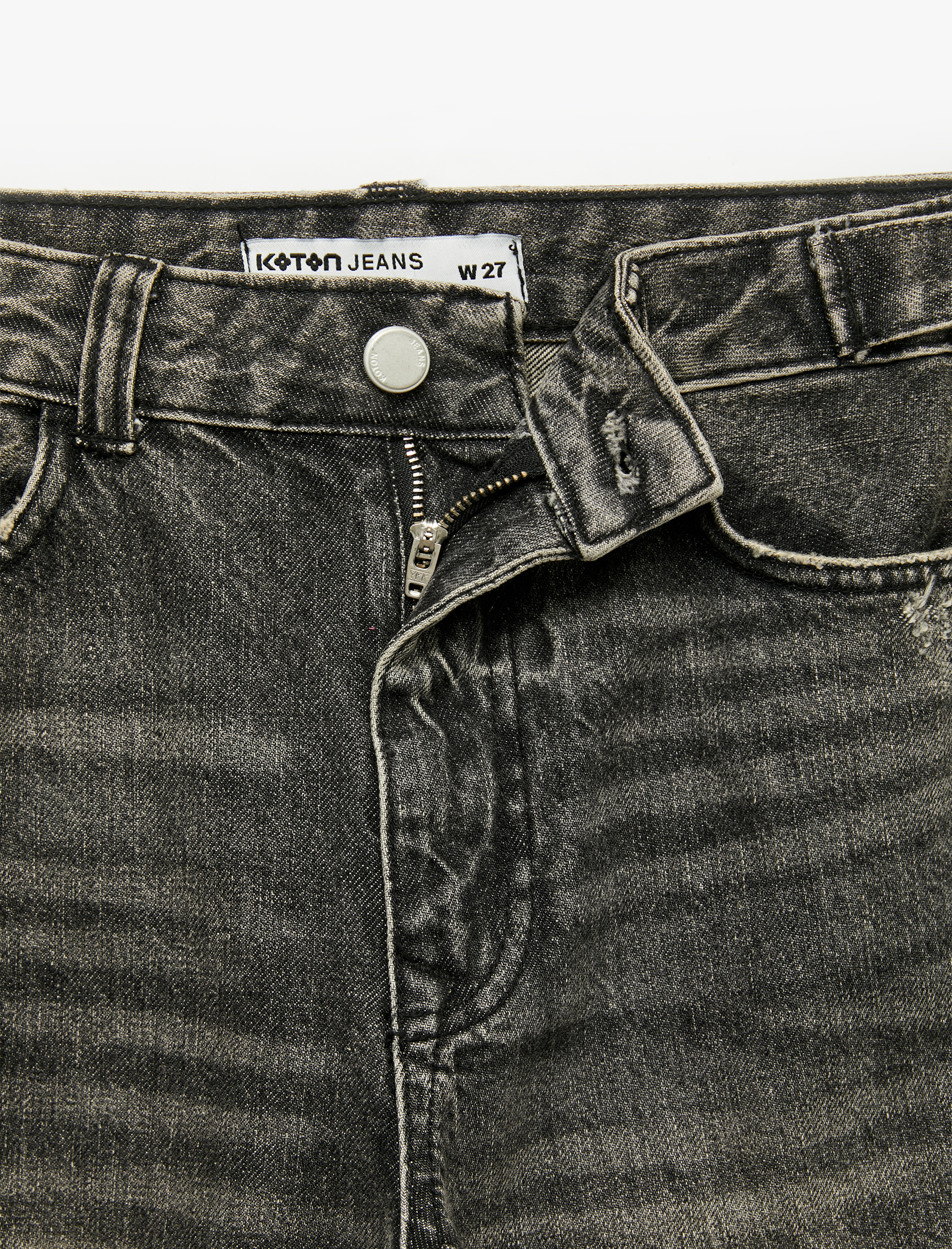   Yıkamalı Dikiş Detaylı Düğmeli Rahat Kalıp Balon Fit Barrel Denim Pantolon - Barrel Jeans