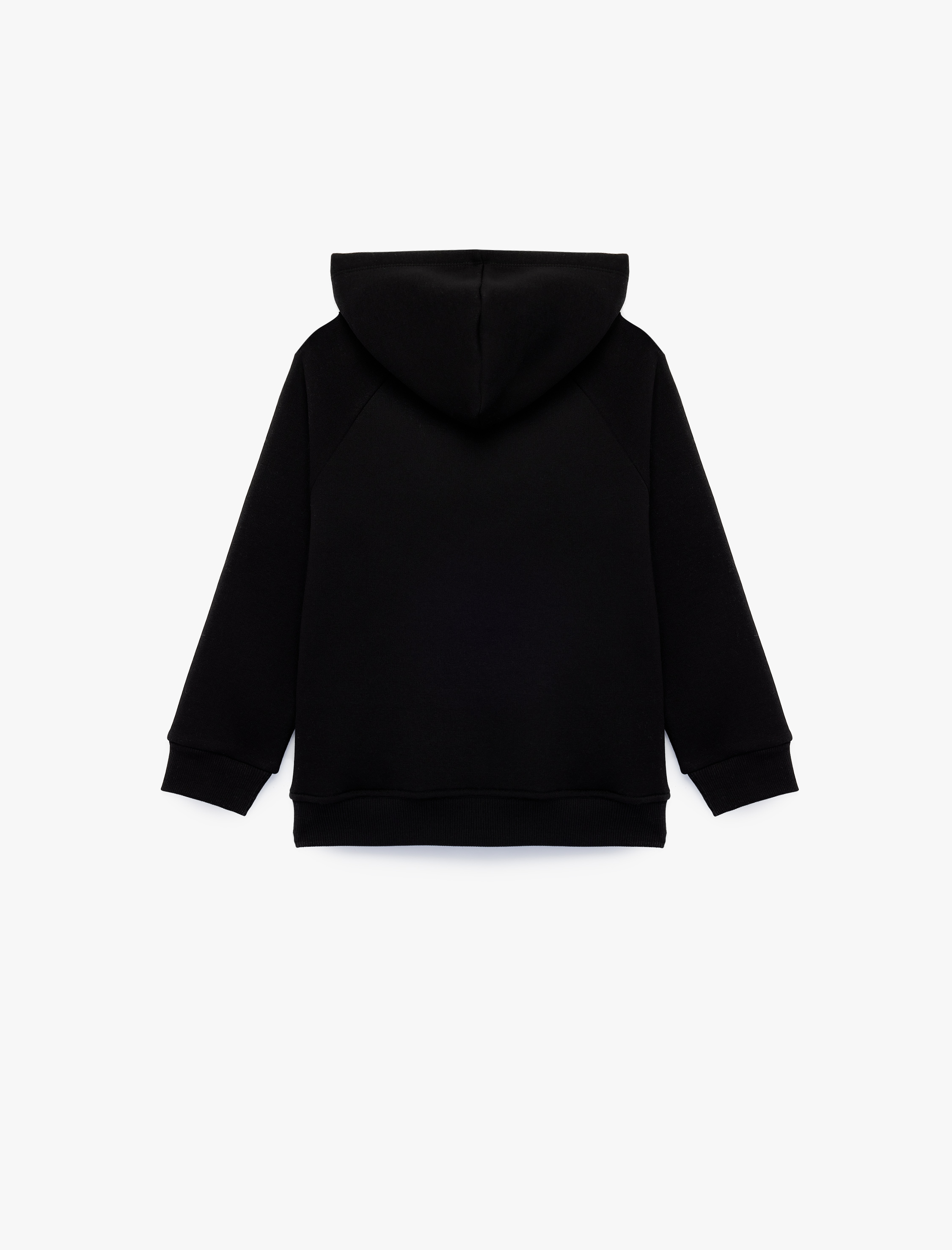  Erkek Çocuk Baskı Detaylı Pamuklu Cepli Üç İplik Şardonlu Kapşonlu Fermuarlı Sweatshirt