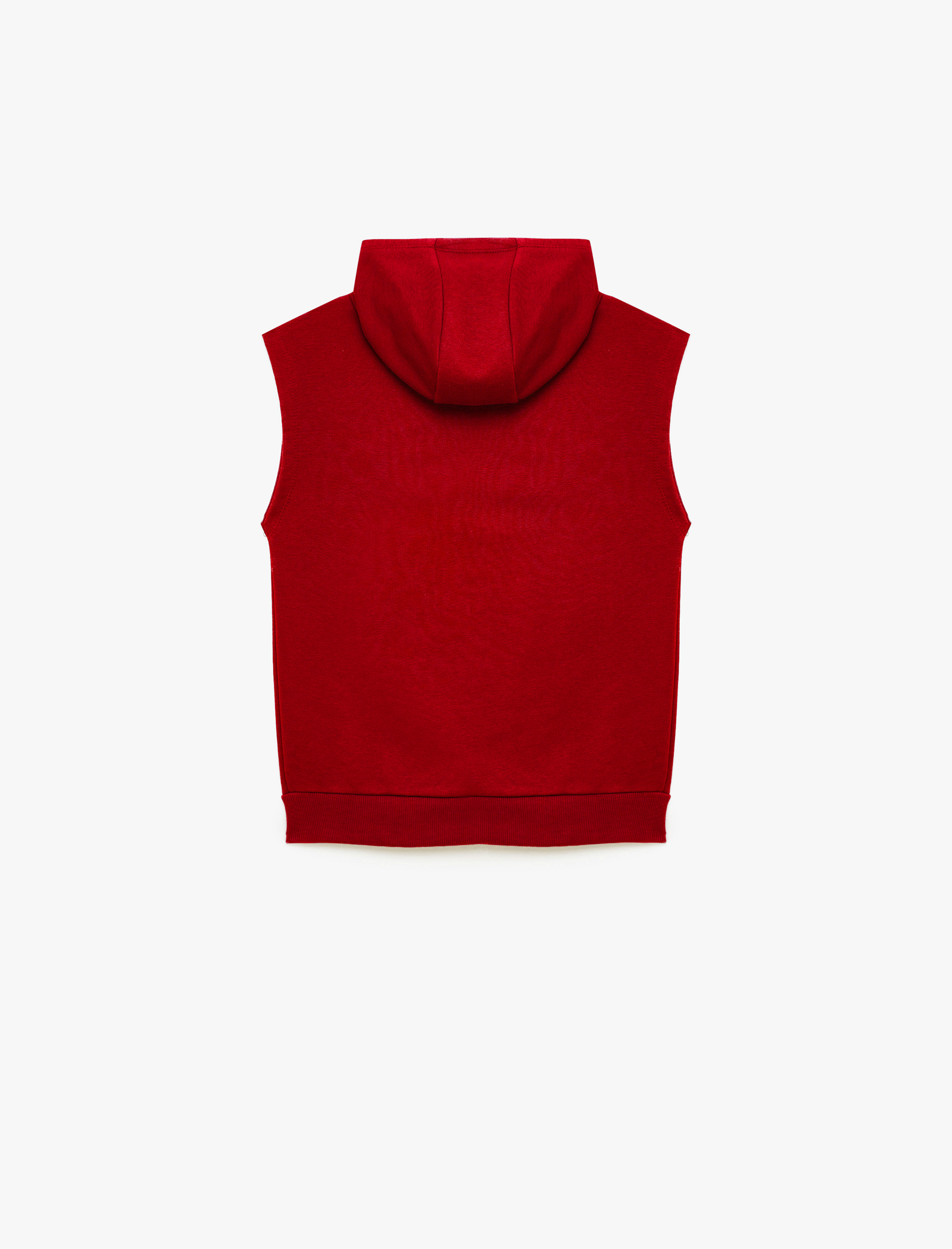  Erkek Çocuk Üç İplik Baskılı Oversize Kapşonlu Kolsuz Sweatshirt