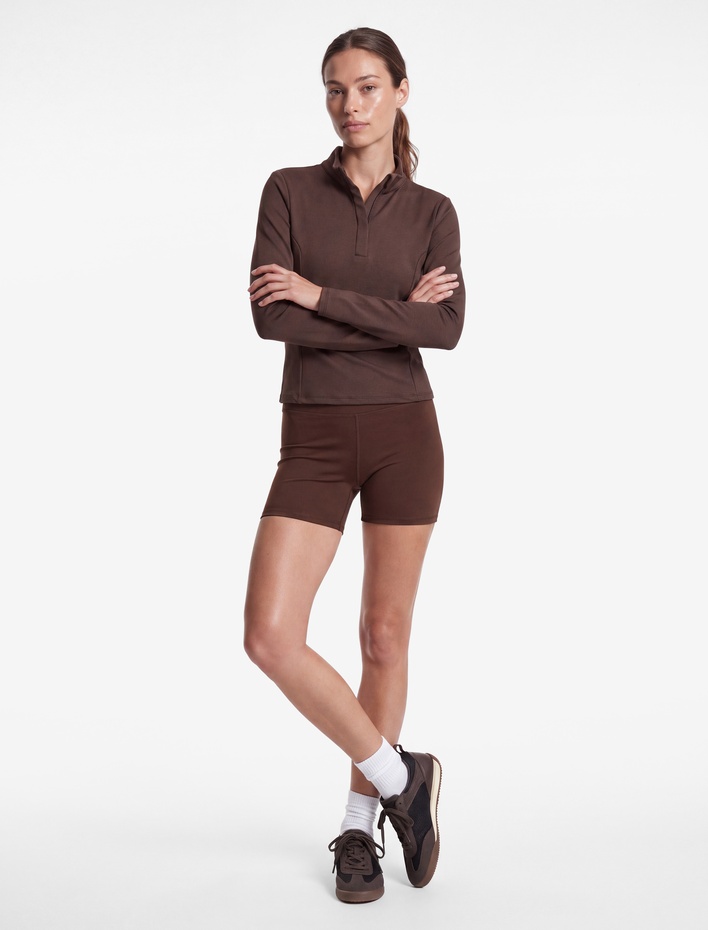  Dar Kesim Dik Yaka Uzun Kollu Bloklu Spor Sweatshirt