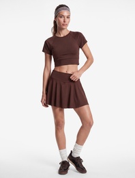 Bağlama Detaylı Slim Fit Bisiklet Yaka Kısa Kollu Crop Spor Tişört