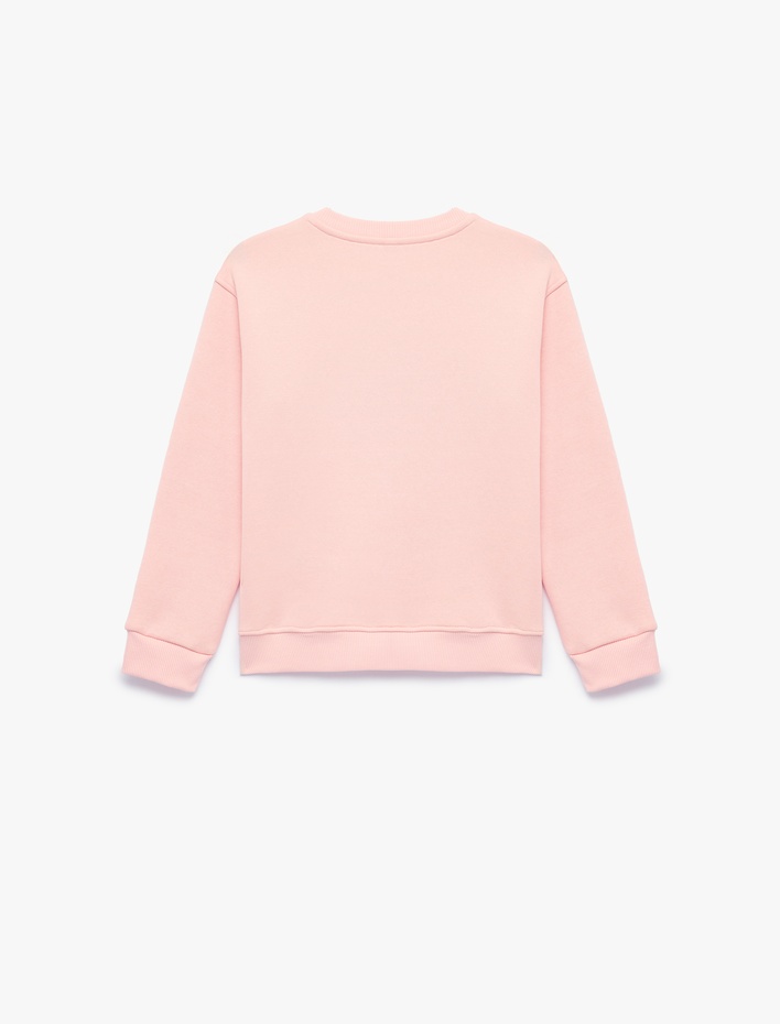 Kız Çocuk Üç İplik Şardonlu Bisiklet Yaka Uzun Kollu Koala Baskılı Sweatshirt