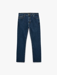 Normal Bel Pamuklu Cepli Slim Fit Jean Pantolon - Brad Jean