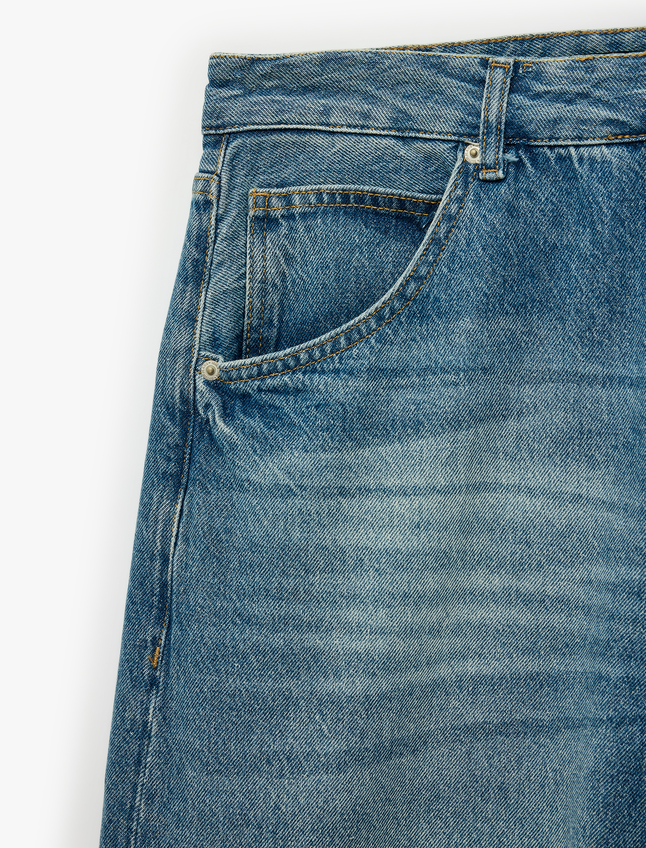   Normal Bel Cepli Rahat Kalıp Pamuklu Bol Paça Jean Pantolon